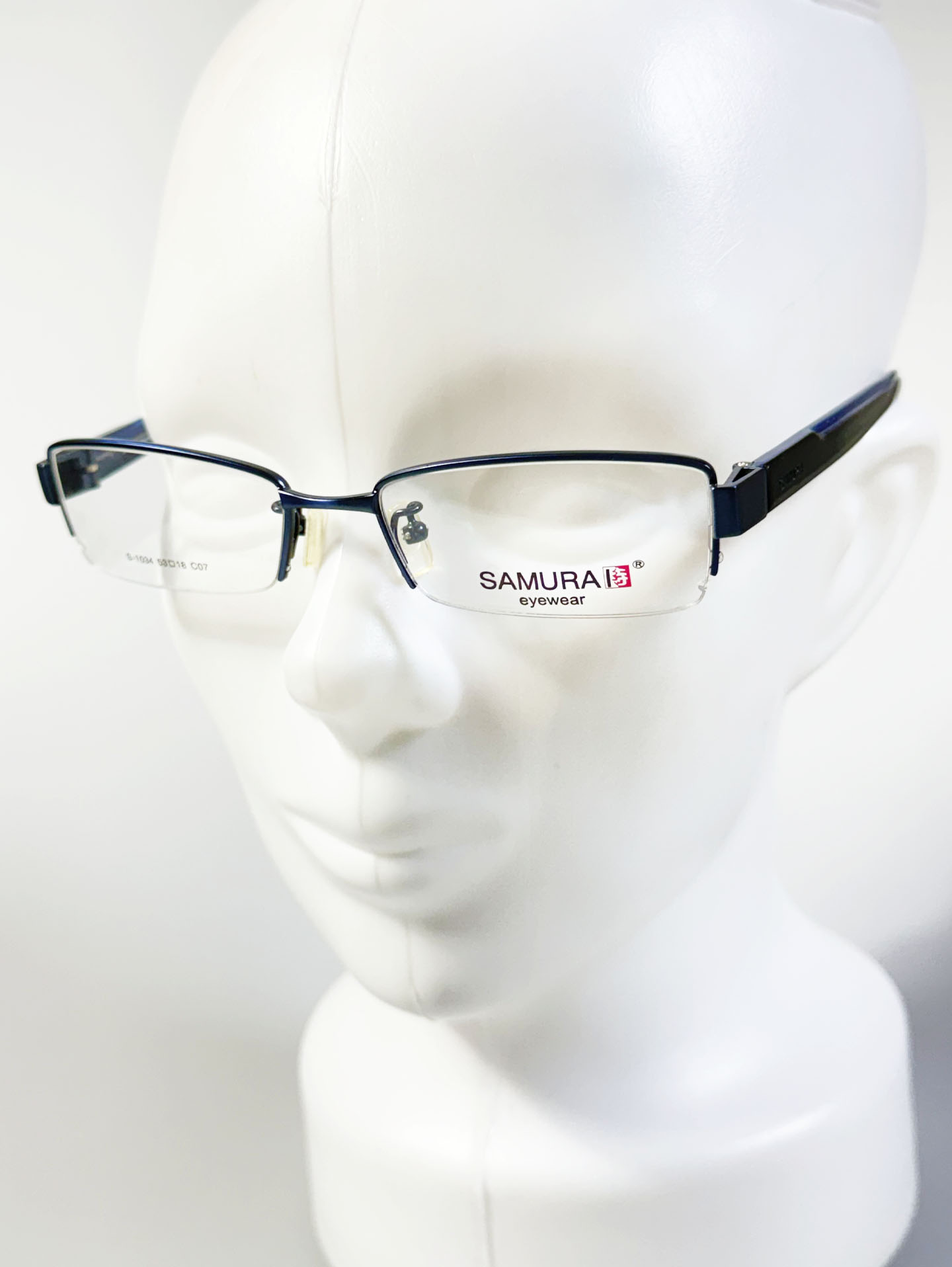 SAMURAI Eyewear Semi-Rimless Square Metal Frame Glasses
