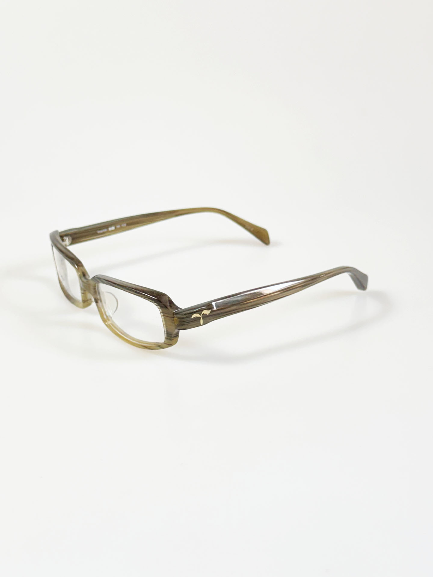 YOSHIKI Smoky Gray Marble Square Horn-Rim Glasses
