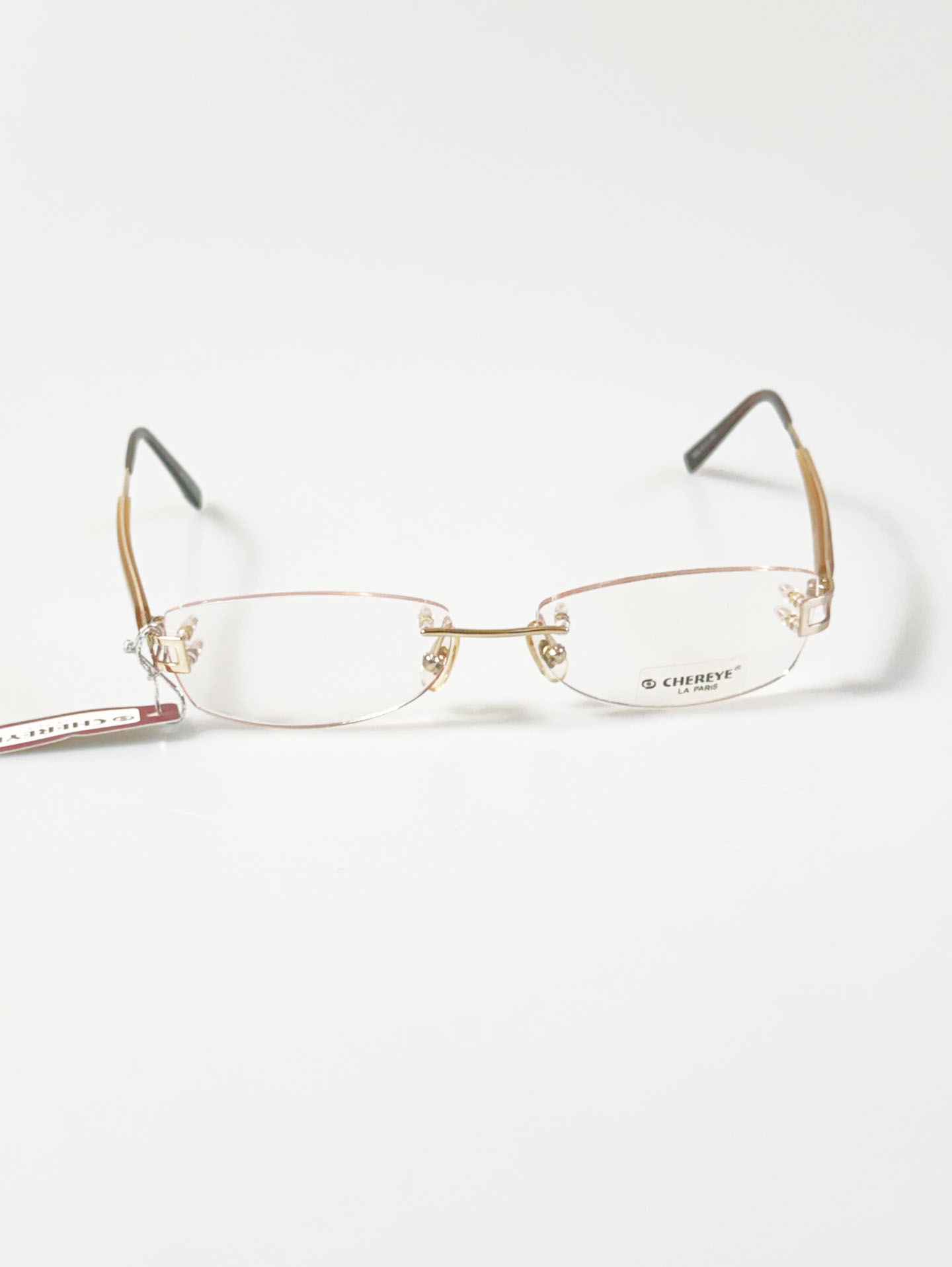 CHEREYE LA PARIS Gold Rimless Square Frame Glasses