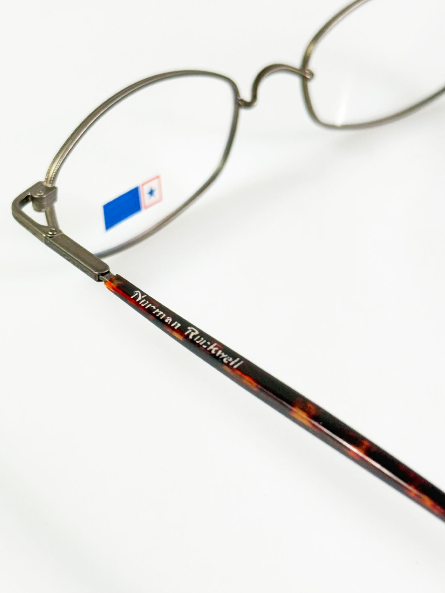 90’s Norman Rockwell Dark Silver Slim Oval Metal Glasses