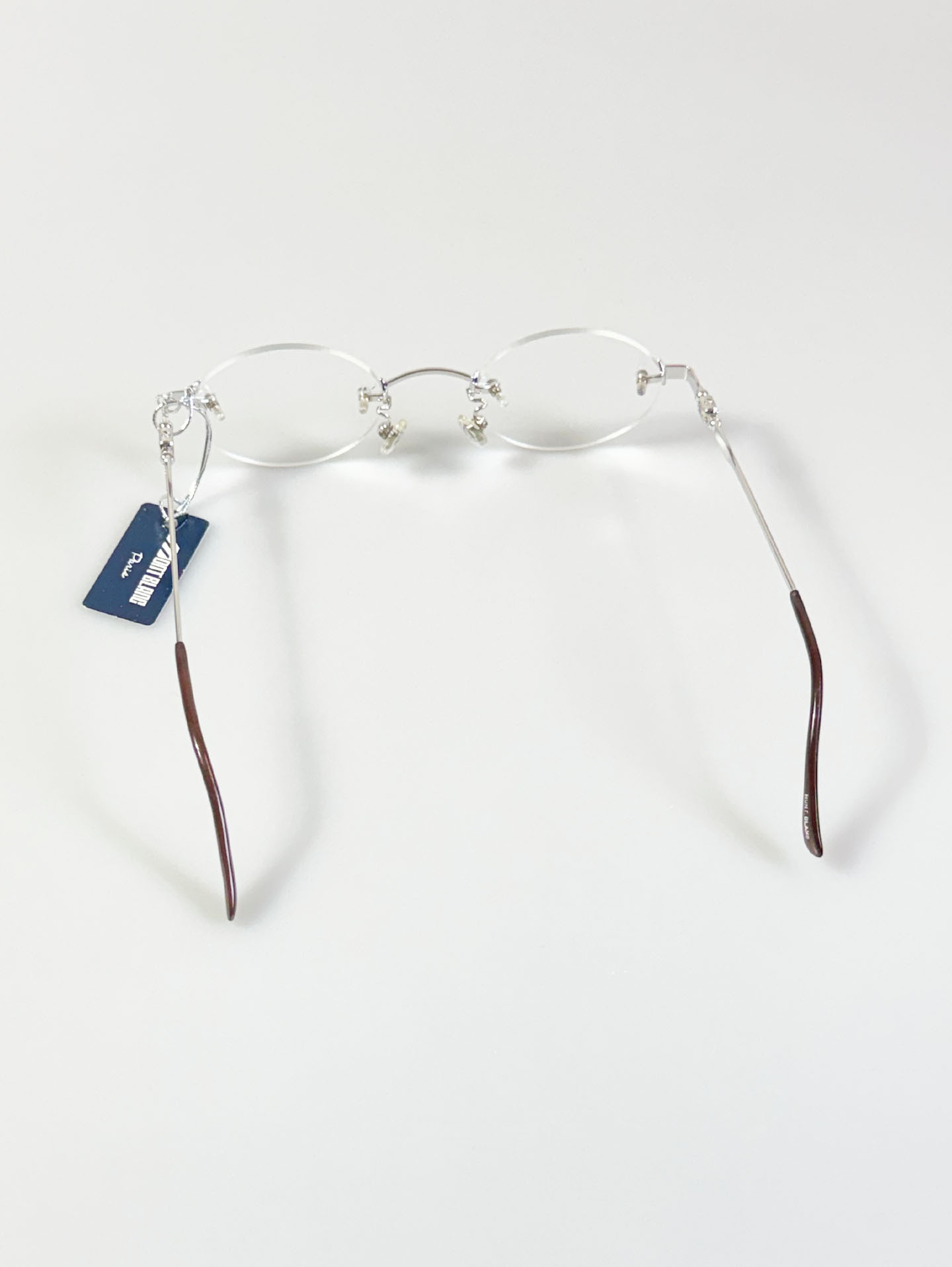 MONT BLANC PARIS Silver Rimless Oval Metal Frame Glasses