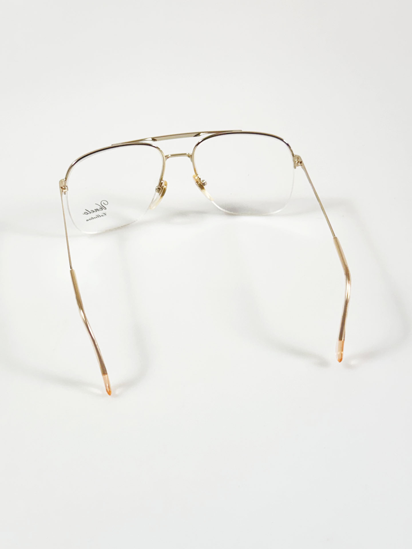90's Veneto Collection Gold Aviator Metal Frame Glasses
