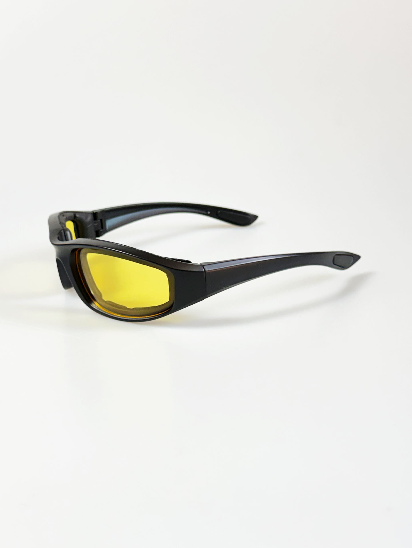 Black Bold Wraparound Yellow Lens Sport Sunglasses