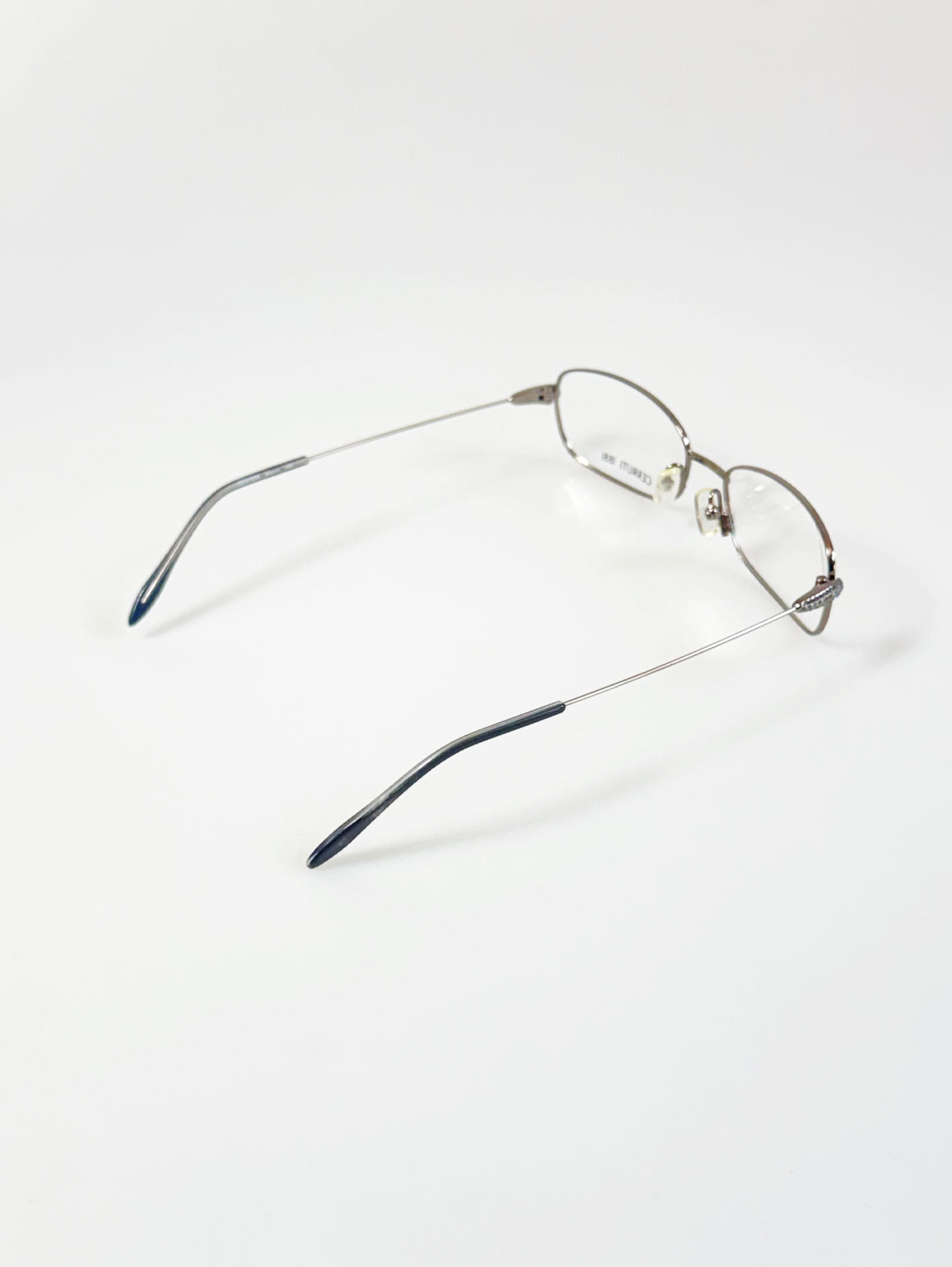 CERRUTI 1881 Dark Silver Slim Square Metal Frame Glasses