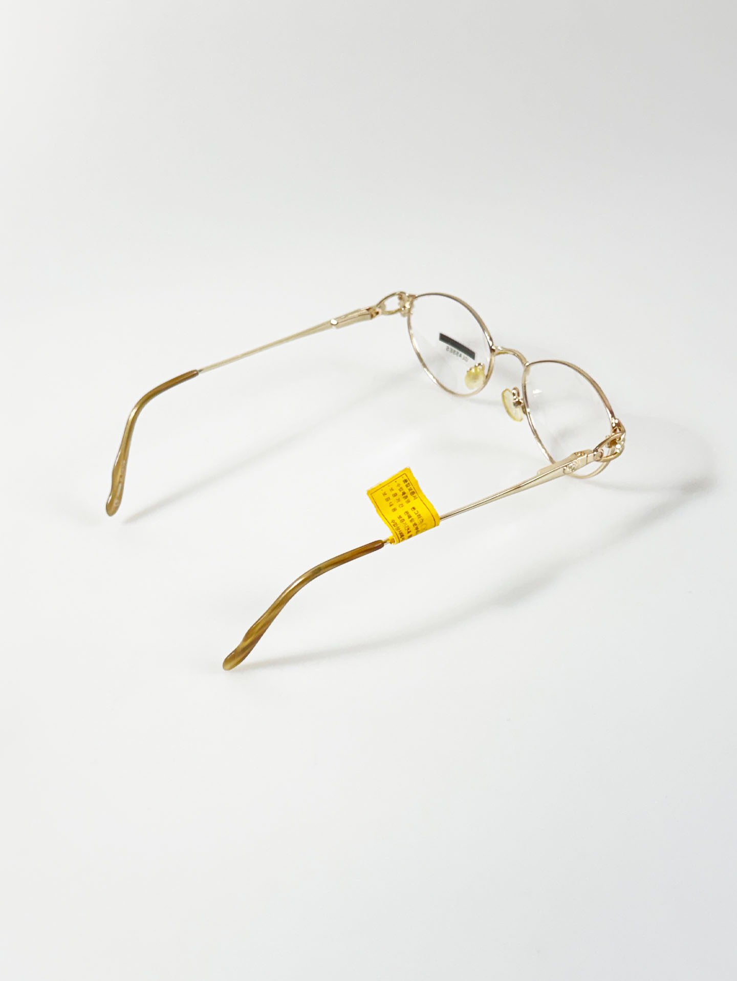 90's BRIEEE Gold Slim Oval Metal Frame Glasses