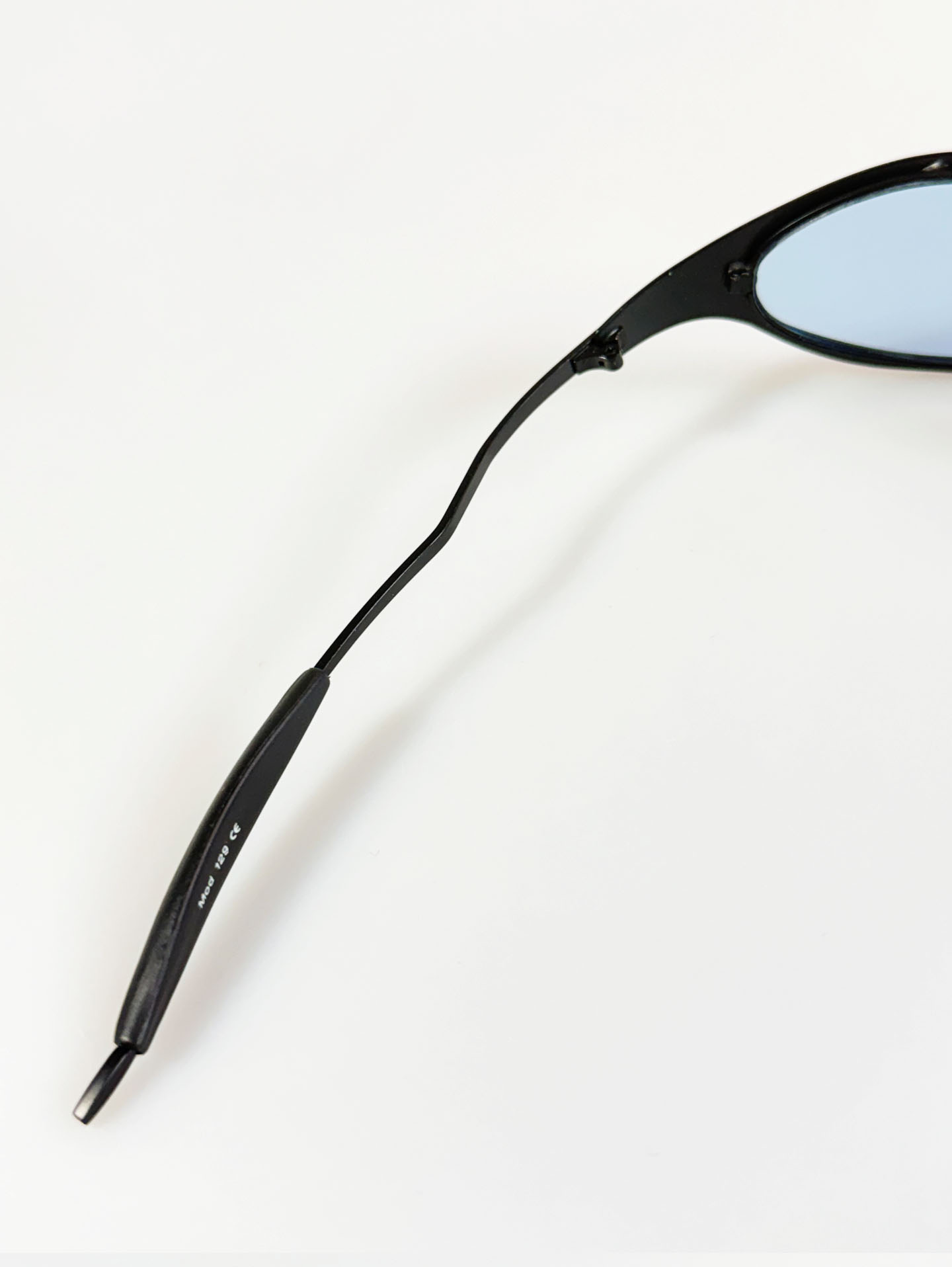 Sporty Wrap Oval Black Metal Frame Tinted Sunglasses