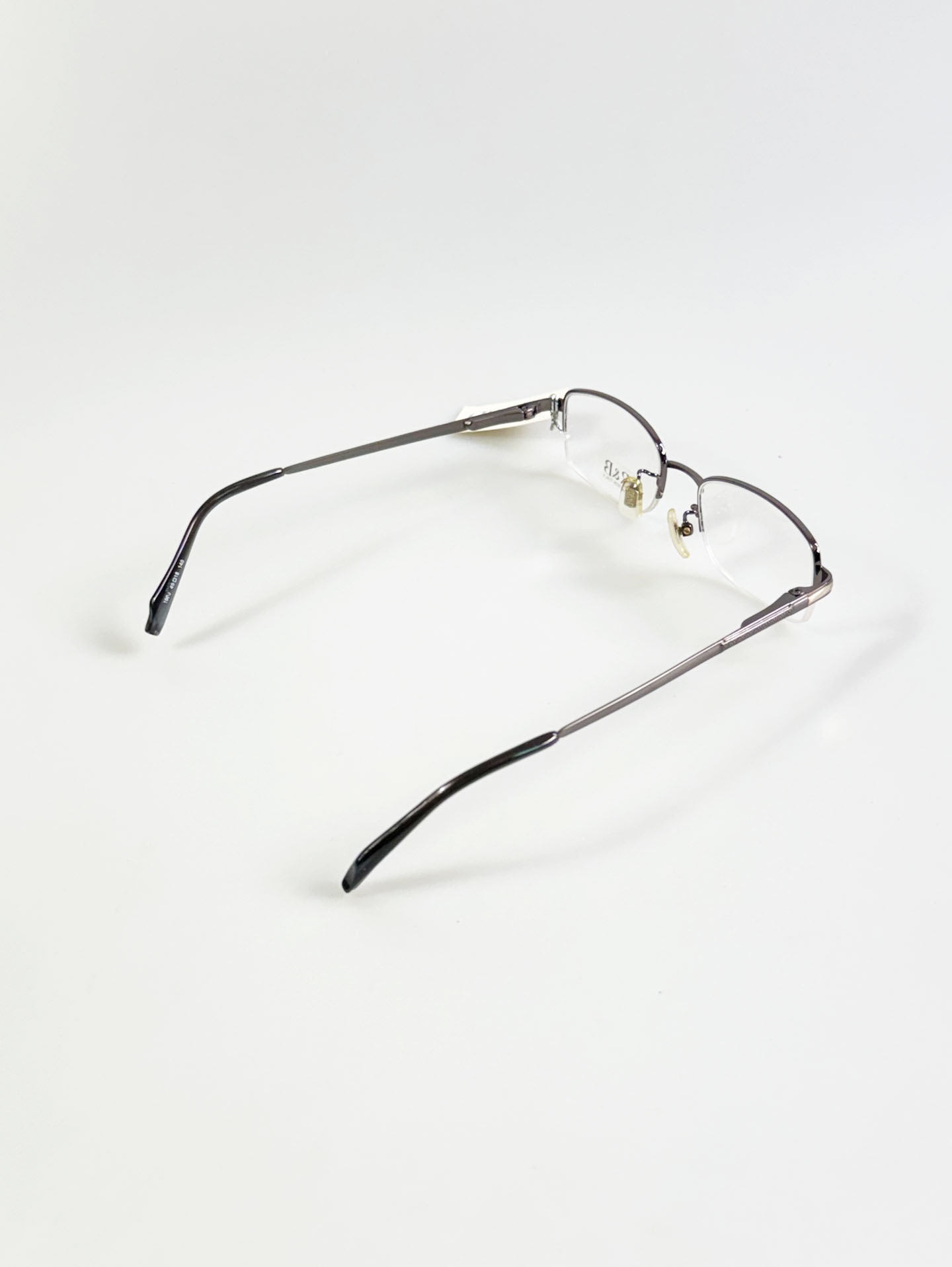 R&B EYEWEAR Semi-Rimless Gunmetal Square Glasses