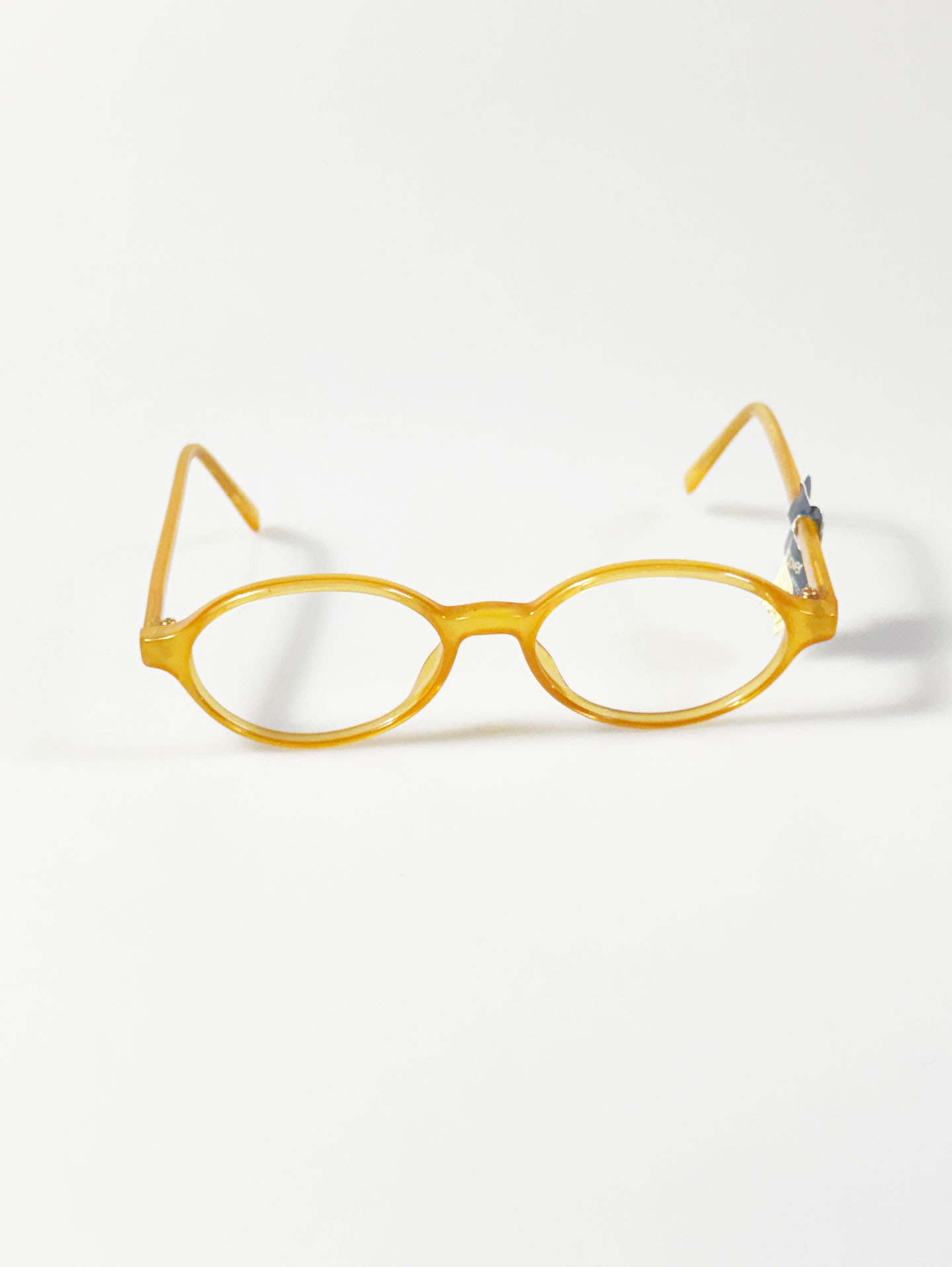 CLOVER Honey Yellow Oval Horn-Rim Frame Glasses