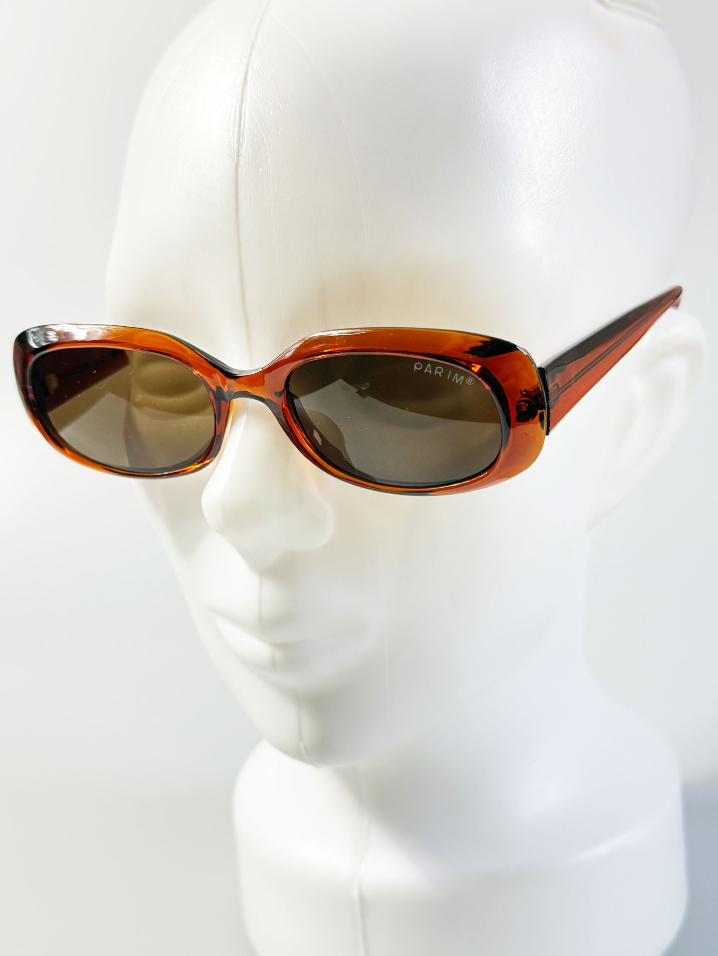 PARIM Translucent Amber Bold Oval Tint Sunglasses