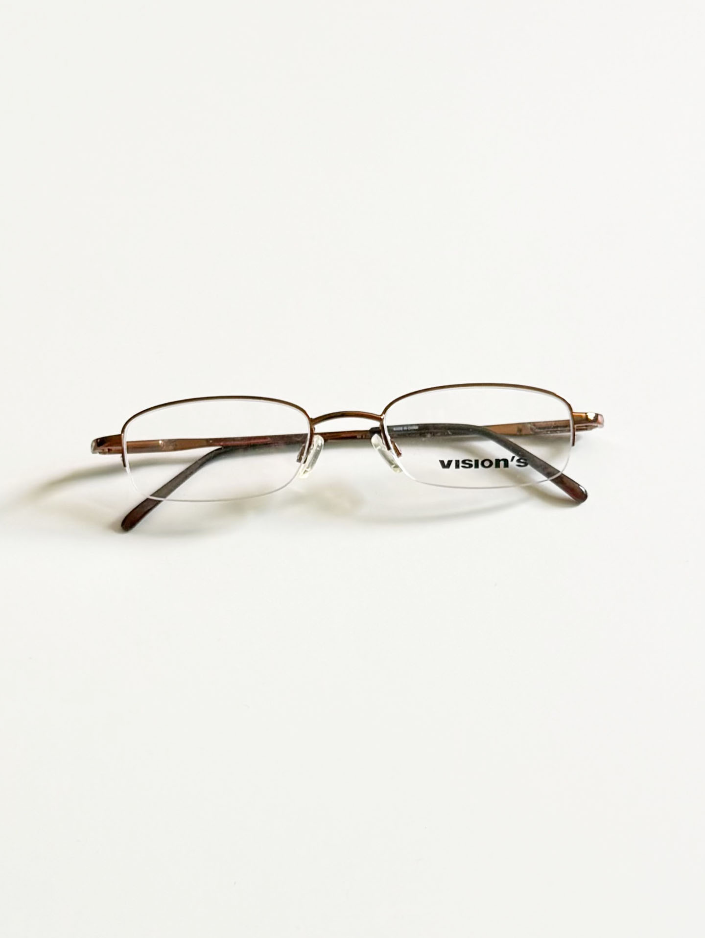 Vision’s Bronze Brown Half Rim Square Metal Glasses