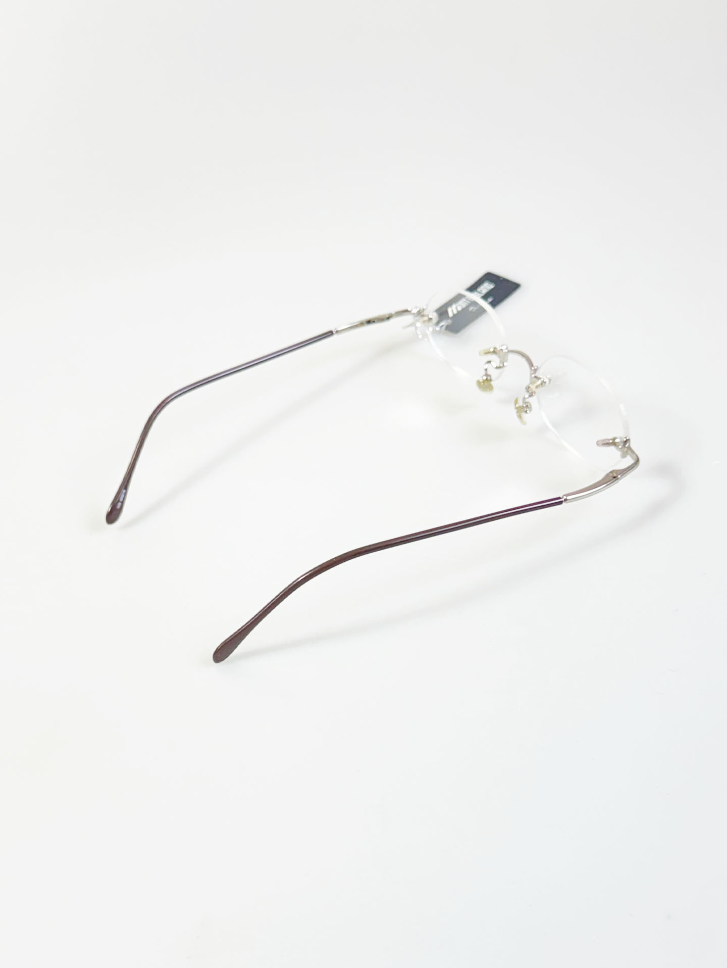 MONT BLANC PARIS Silver Rimless Square Metal Frame Glasses