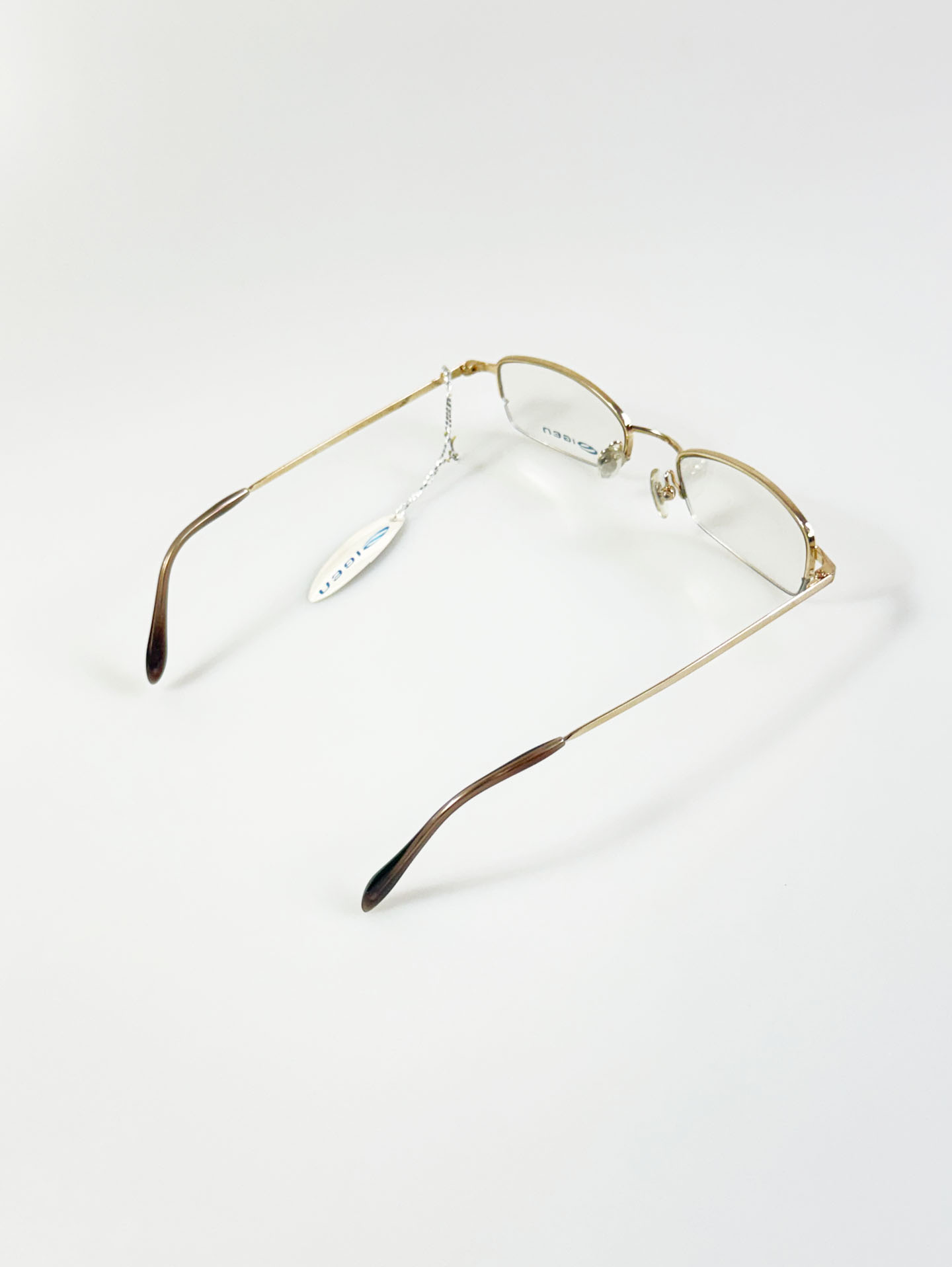 IGEN Gold Half-Rim Square Metal Frame Glasses