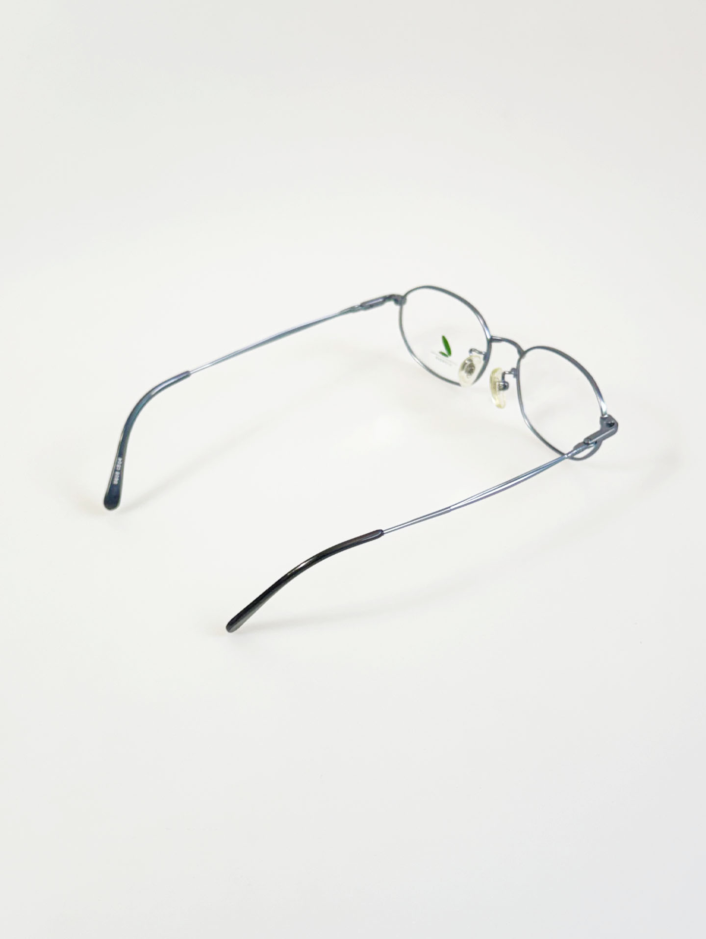 90's DJP Blue Grey Slim Oval Metal Frame Glasses