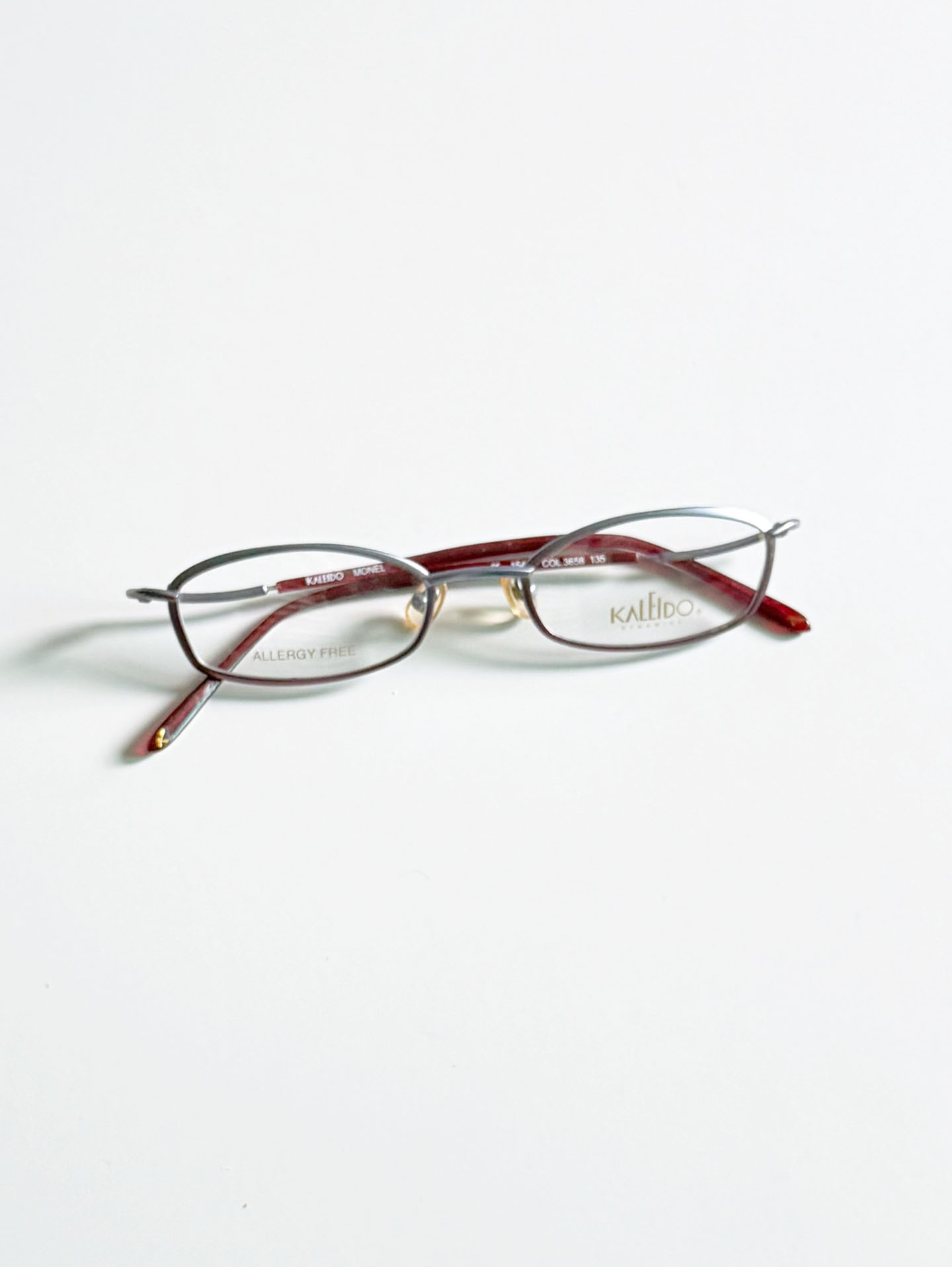 90's KALEIDO Slim Square Dual Tone Metal Frame Glasses