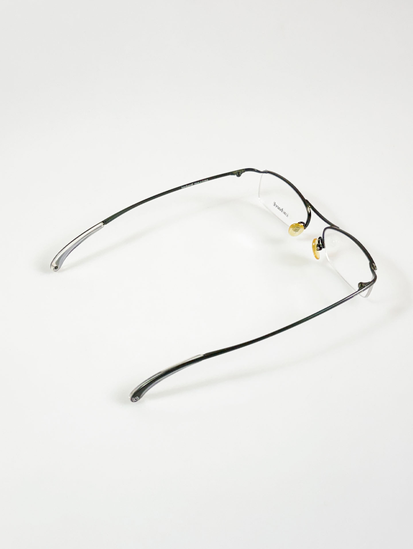 Cacharel Black Square Half-Rim Metal Frame Glasses