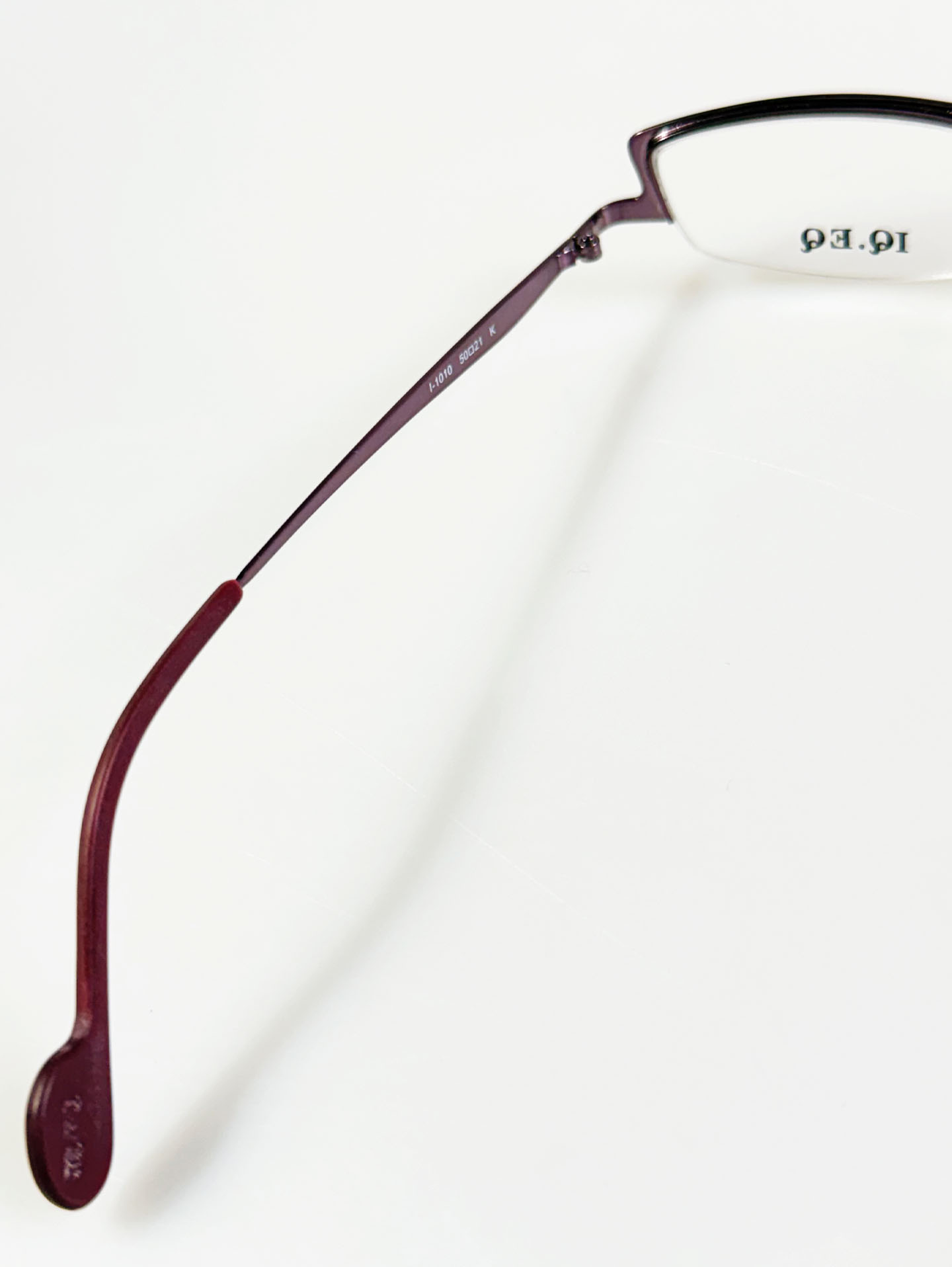 IQ.EQ Purple Semi-Cat Eye Half-Rim Metal Frame Glasses