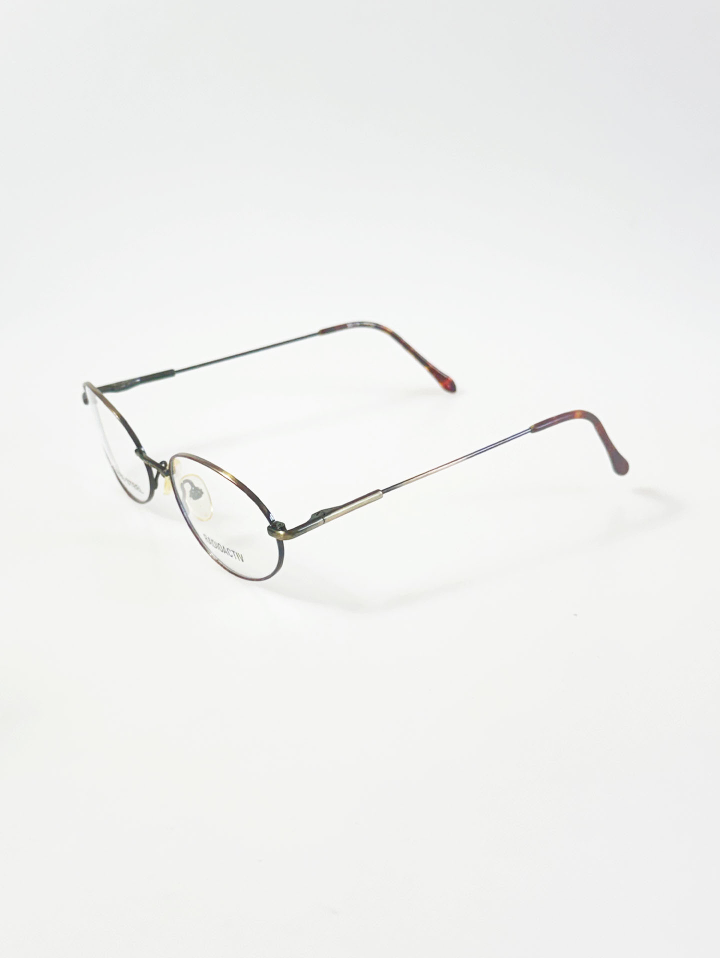 90's RADIOACTIV Antique Tortoise Slim Oval Metal Glasses