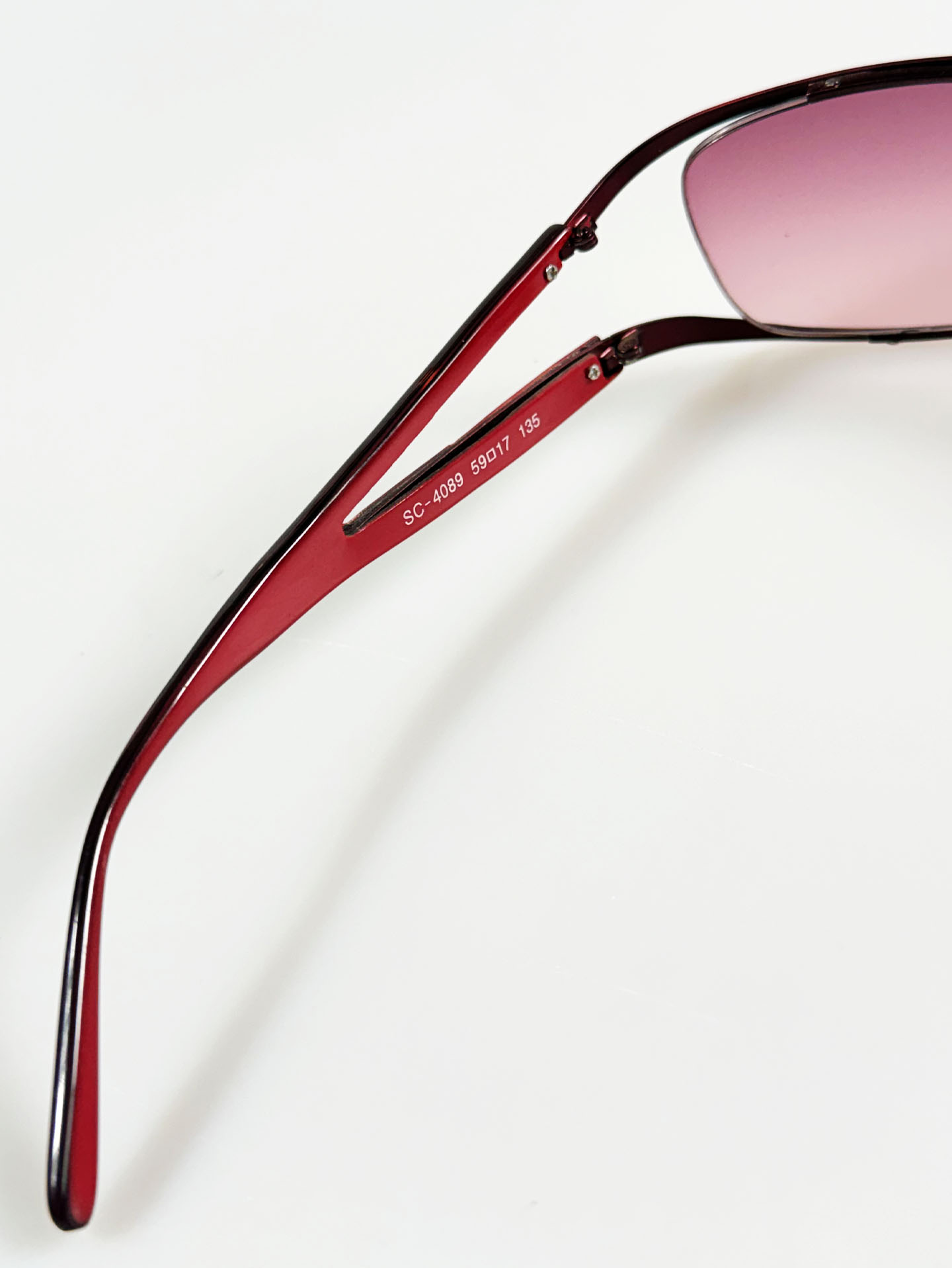 CAPULET Burgundy Red Square Metal Tint Sunglasses