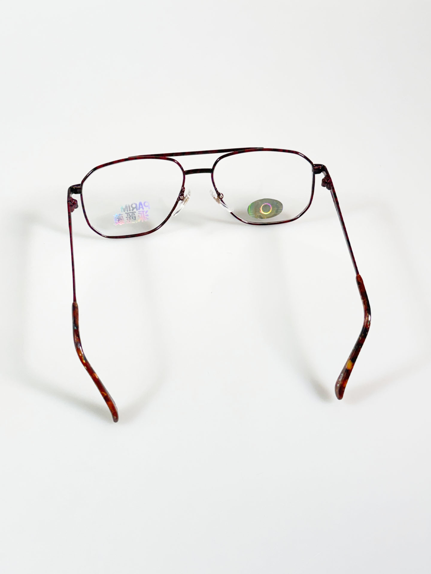 90's PARIM Brown Marble Metal Square Boeing Frame Glasses