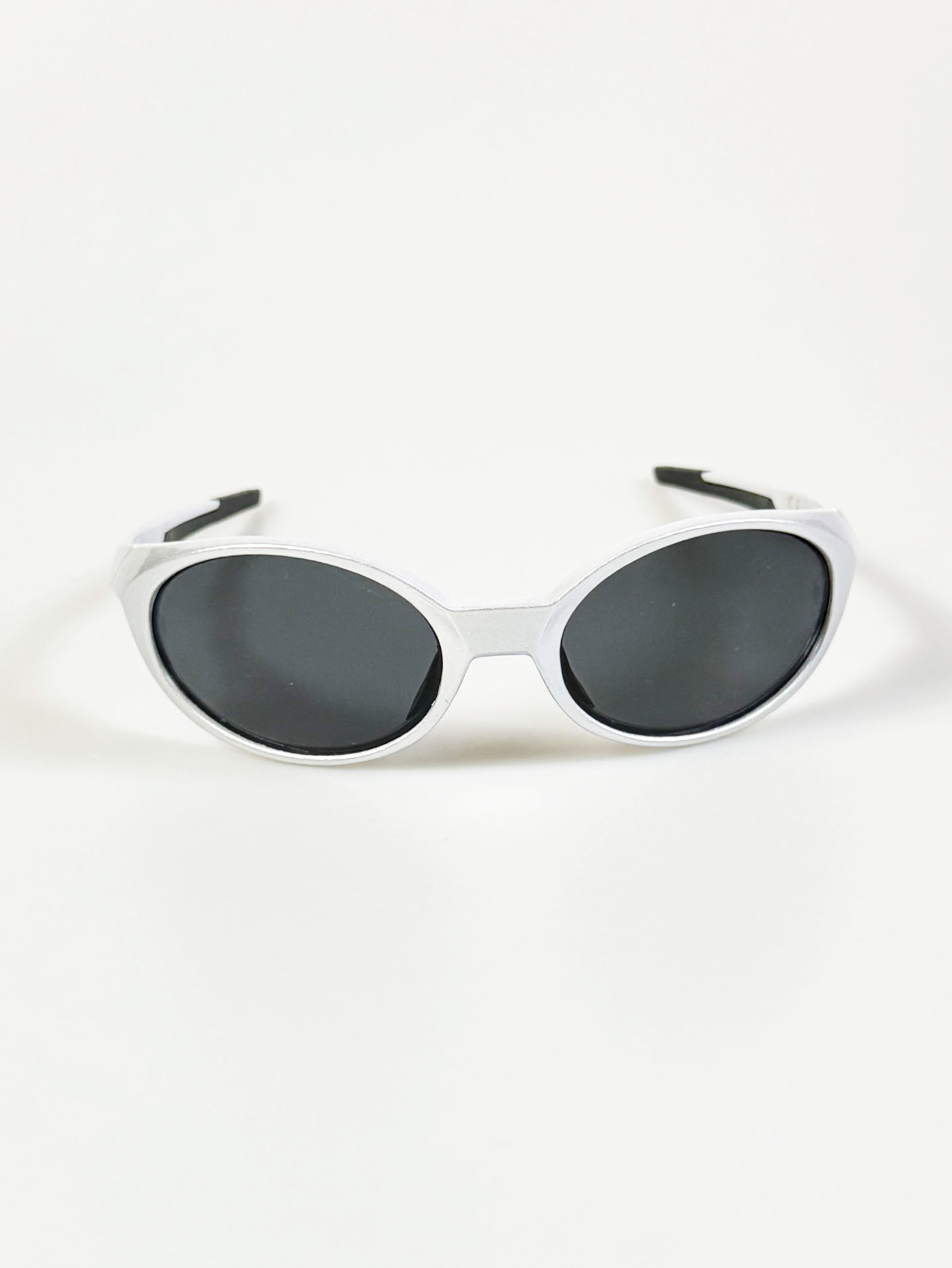 Silver Wraparound Oval Acetate Sport Sunglasses