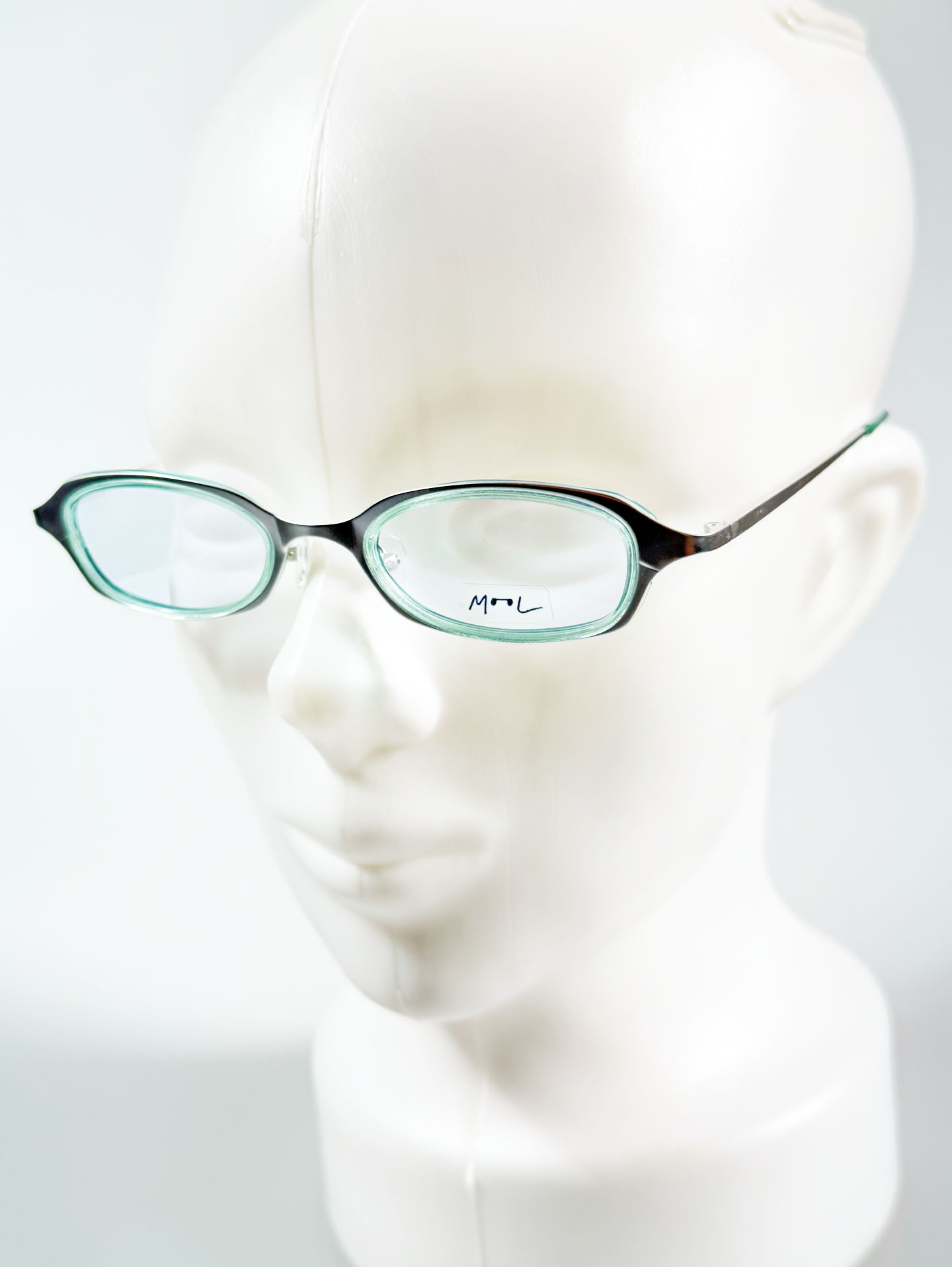 MOOL EYEWEAR Layered Silver Mint Oval Metal Glasses