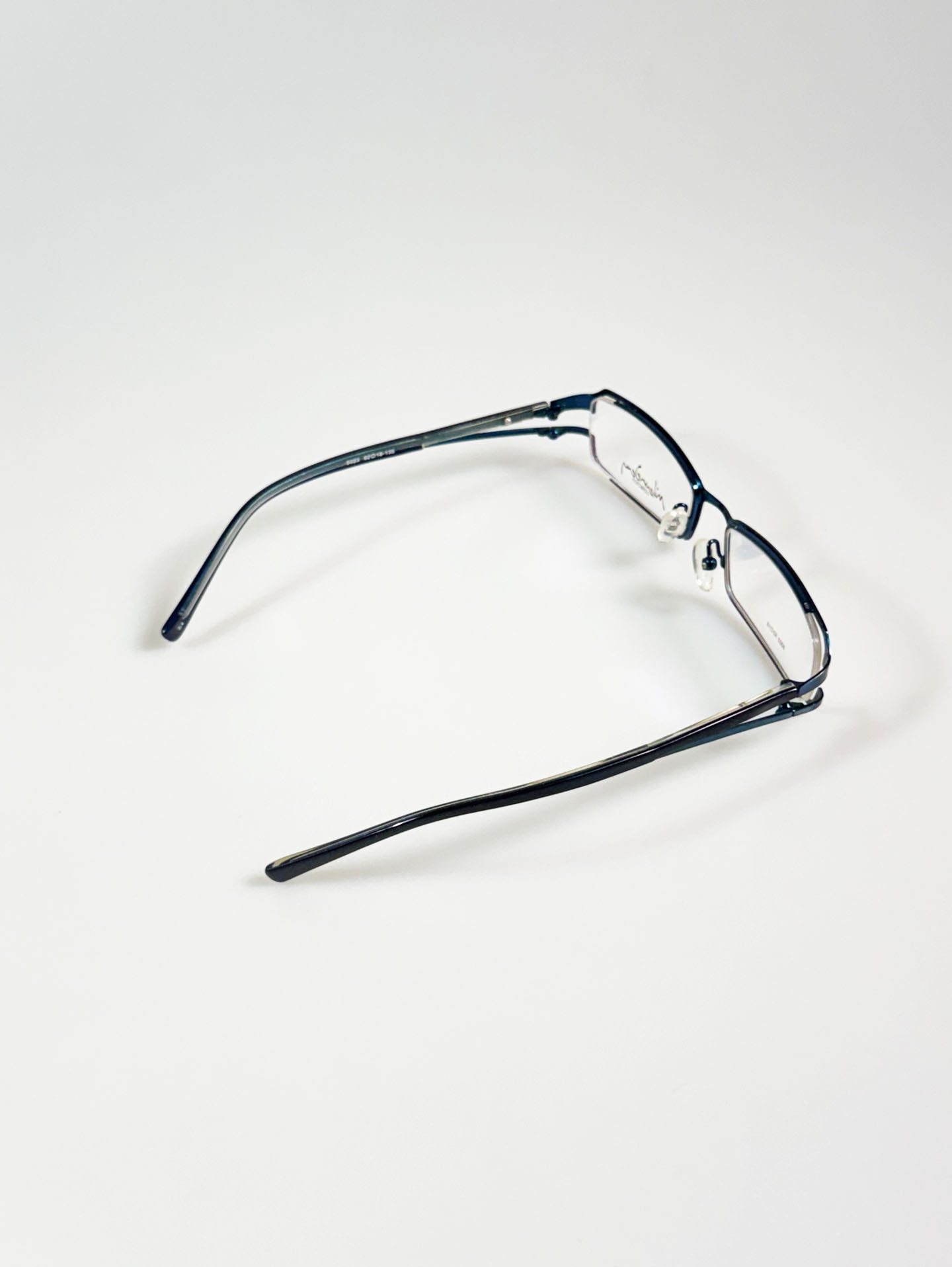 Milanday Collection Blue Slim Square Metal Frame Glasses