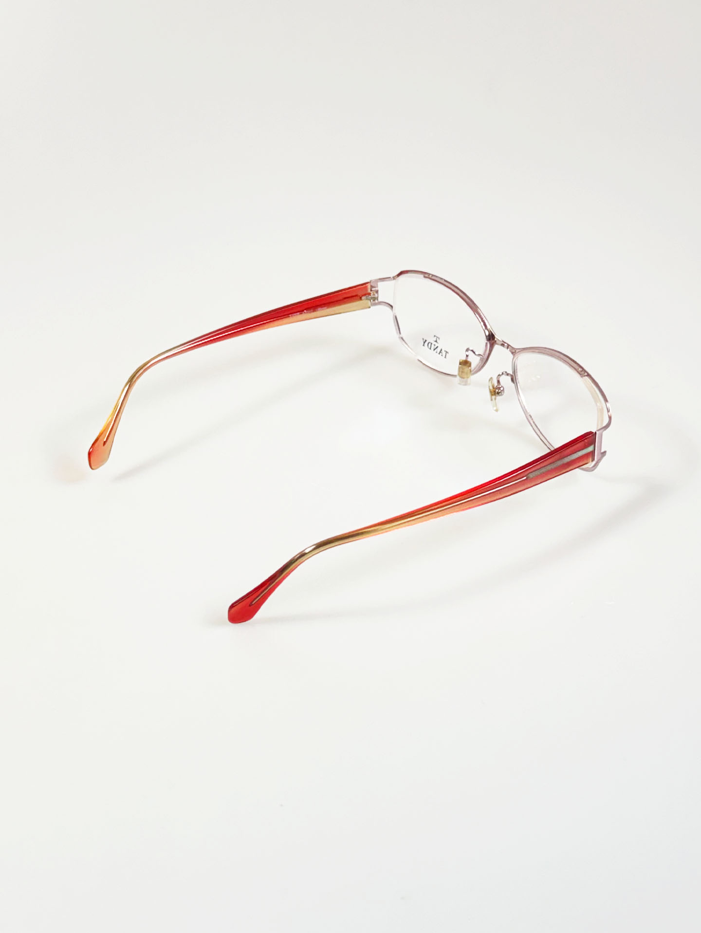 TANDY Pink Slim Oval Metal Frame Glasses