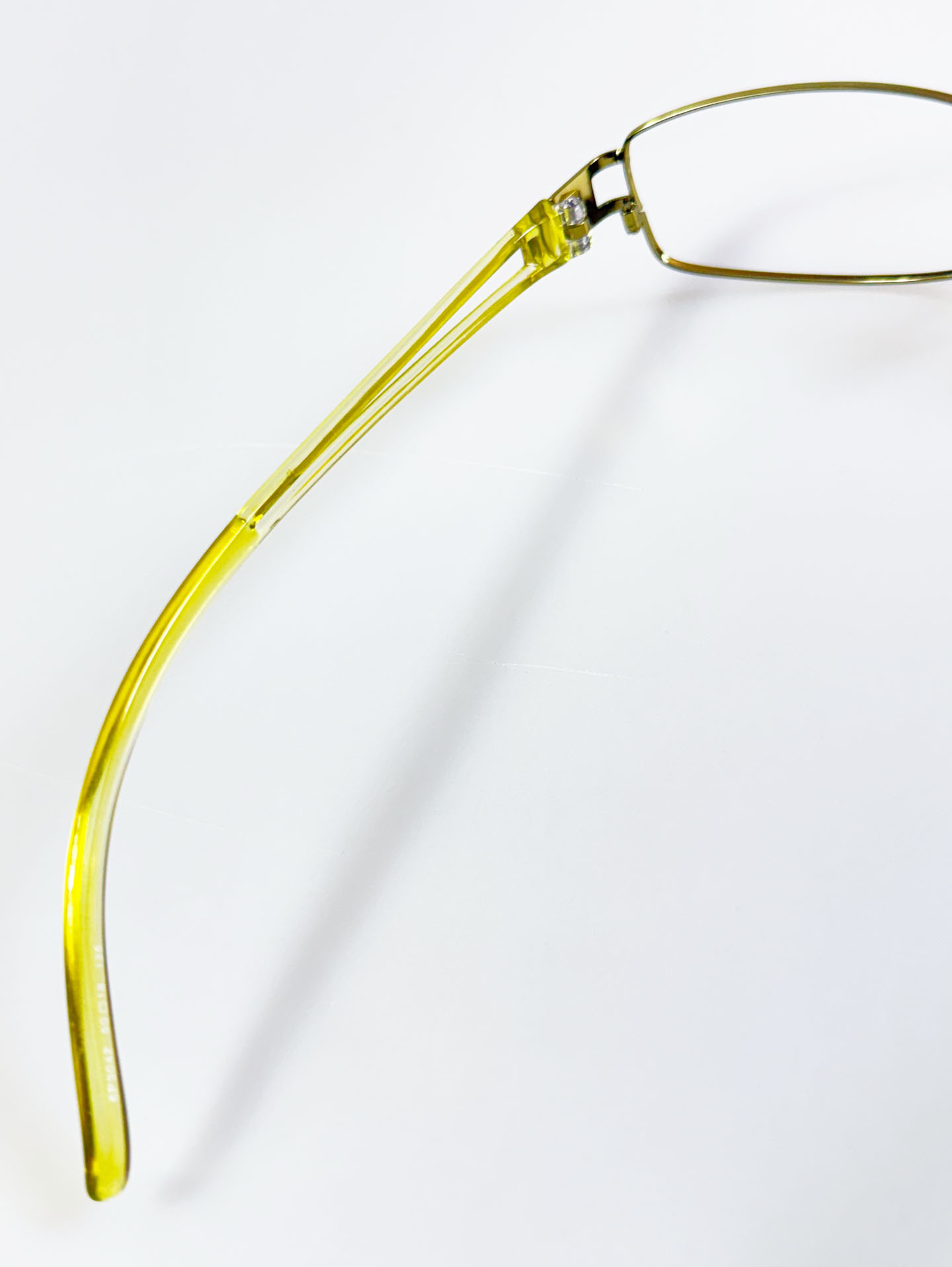 EPILOGUE Yellow Slim Square Metal Frame Glasses