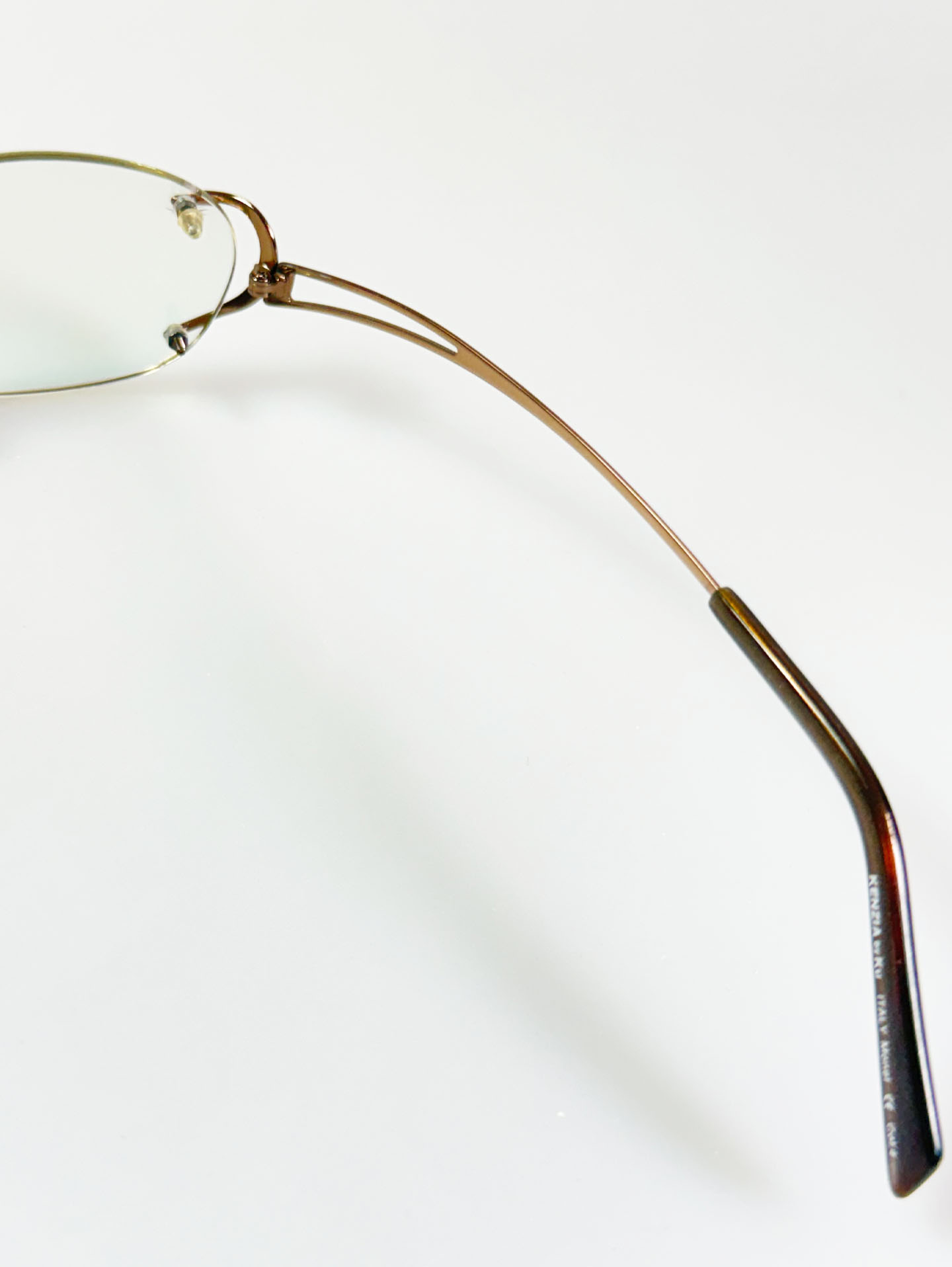 KENZIA ITALY Rimless Slim Oval Metal Frame Glasses