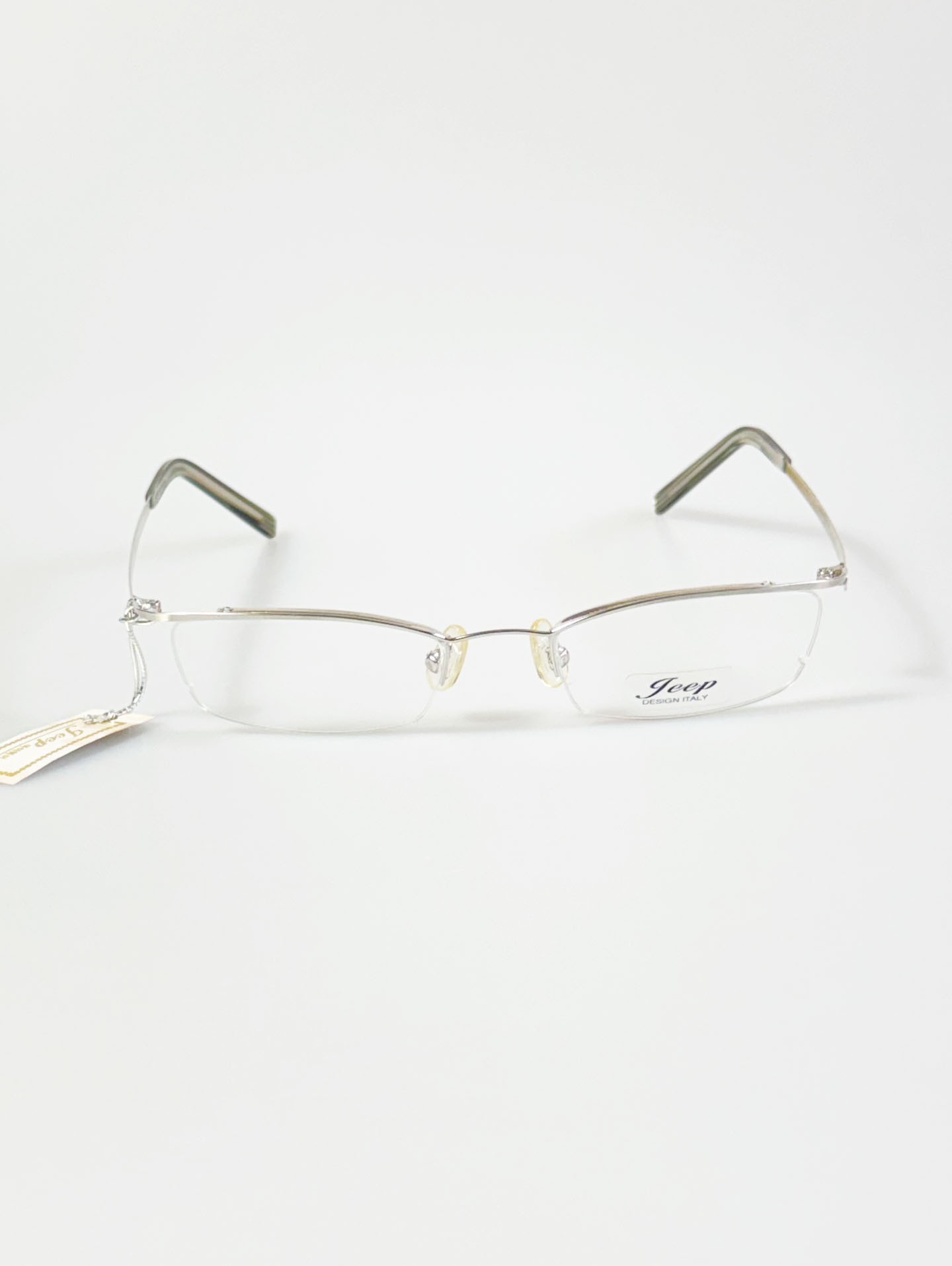 Jeep Silver Square Half-Rim Metal Glasses