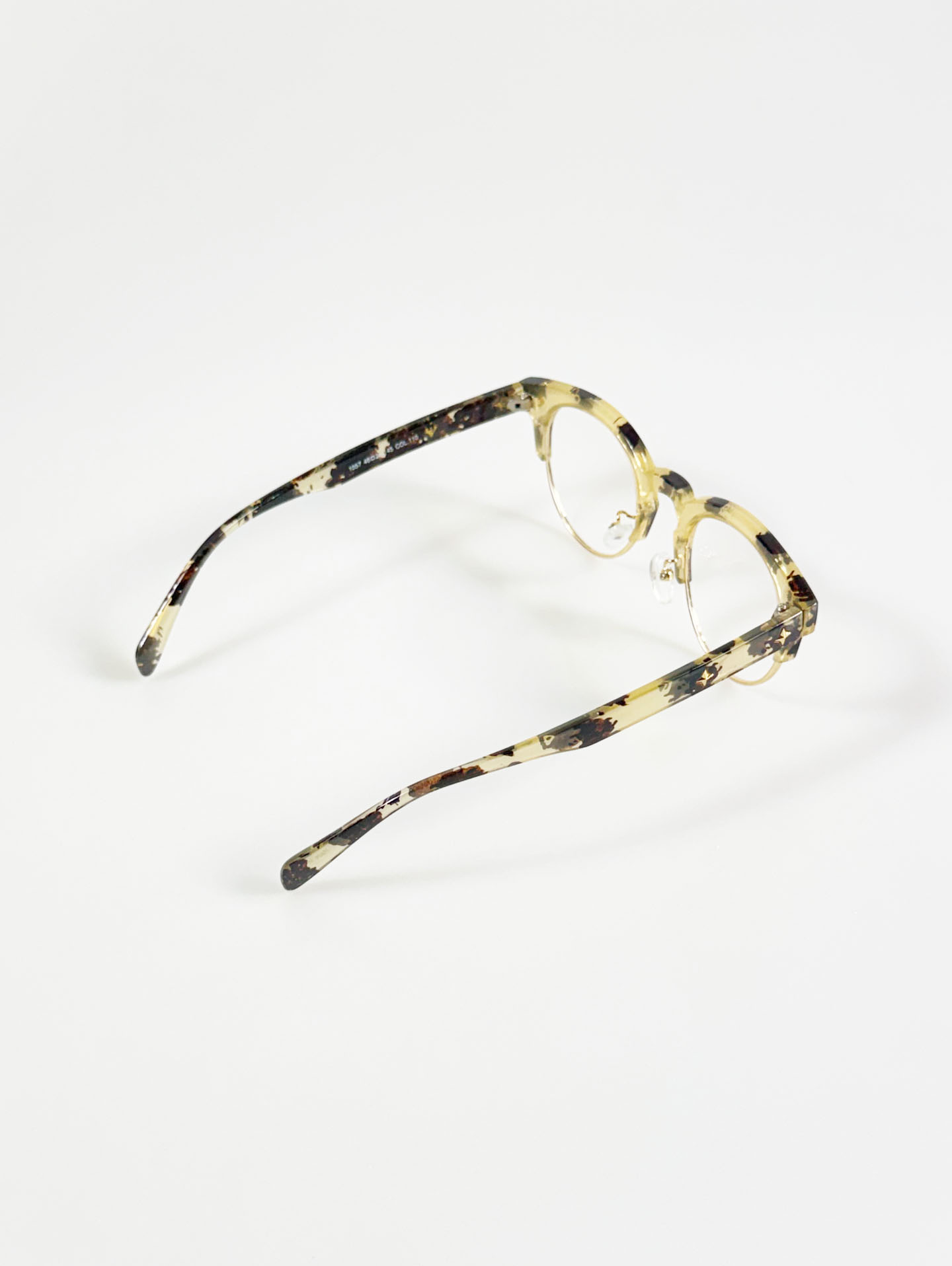Marble Havana Browline Round Combi Glasses