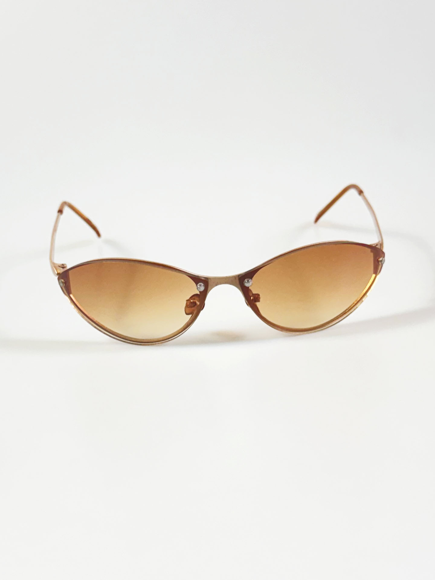 90's DACID Rimless Oval Metal Tint Sunglasses
