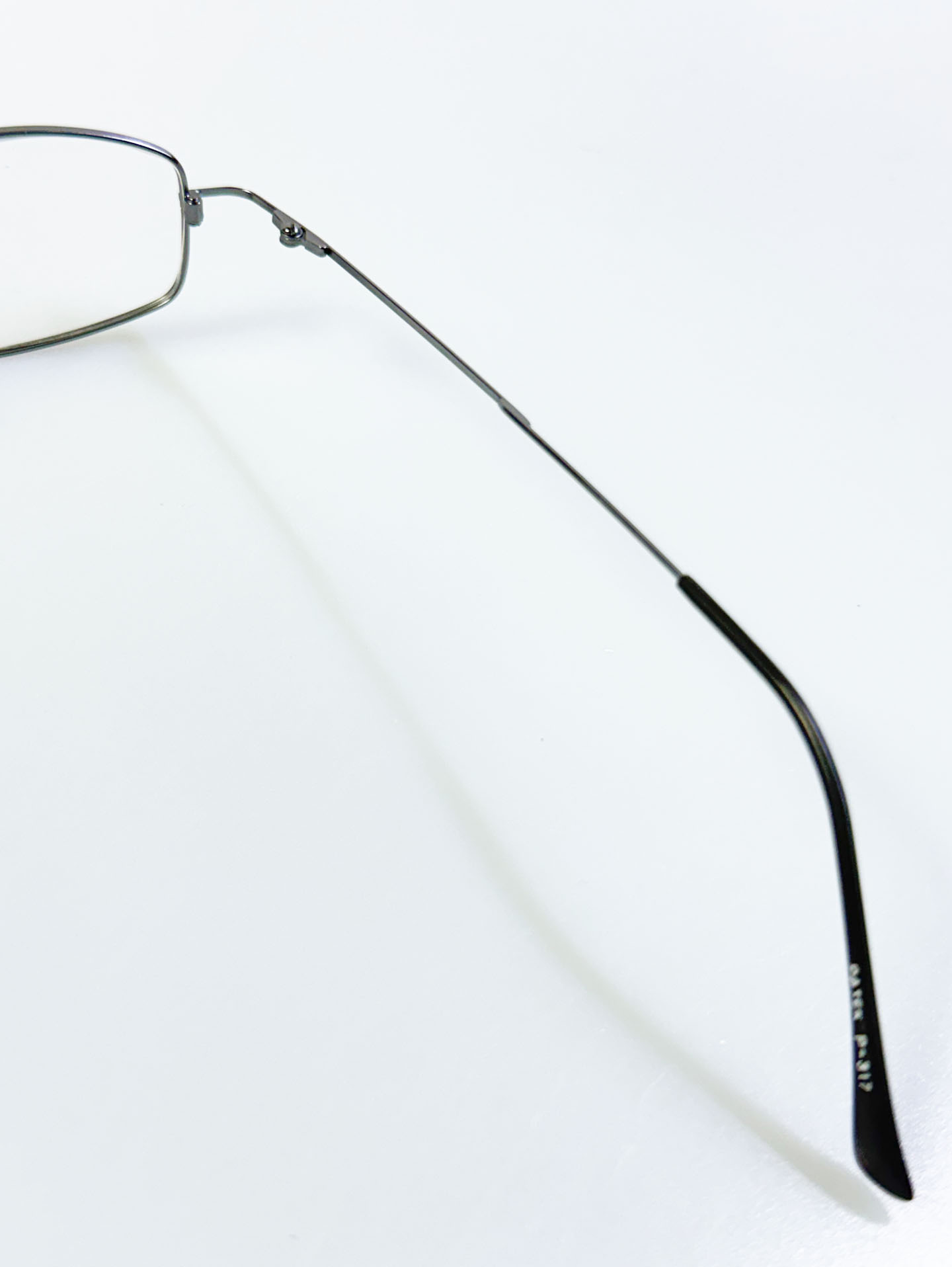 EPILOGUE Gunmetal Slim Square Metal Glasses