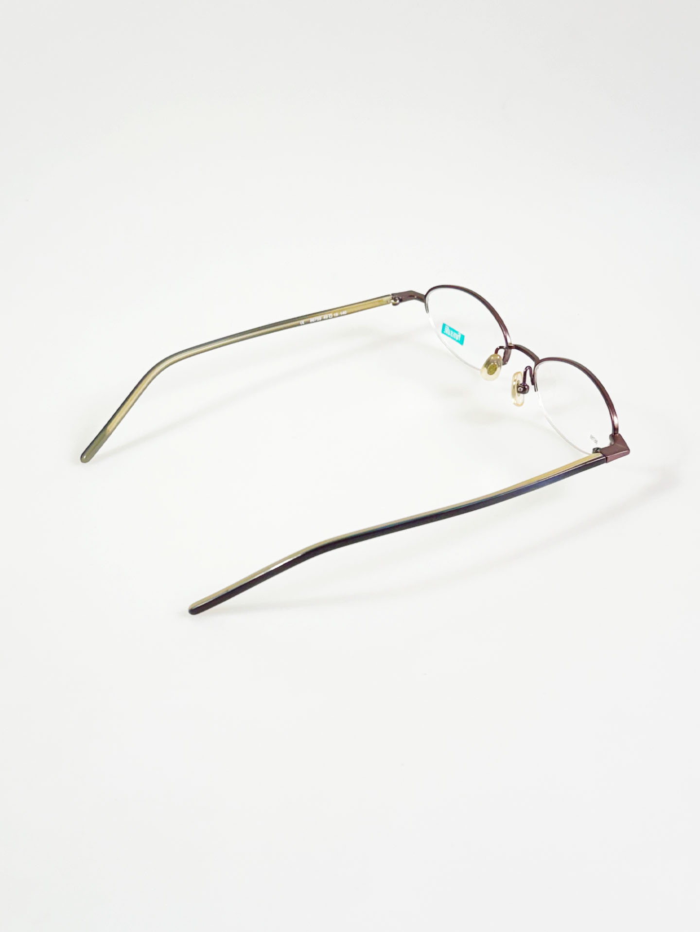 90's FUTIS Slim Oval Half-Rim Metal Glasses