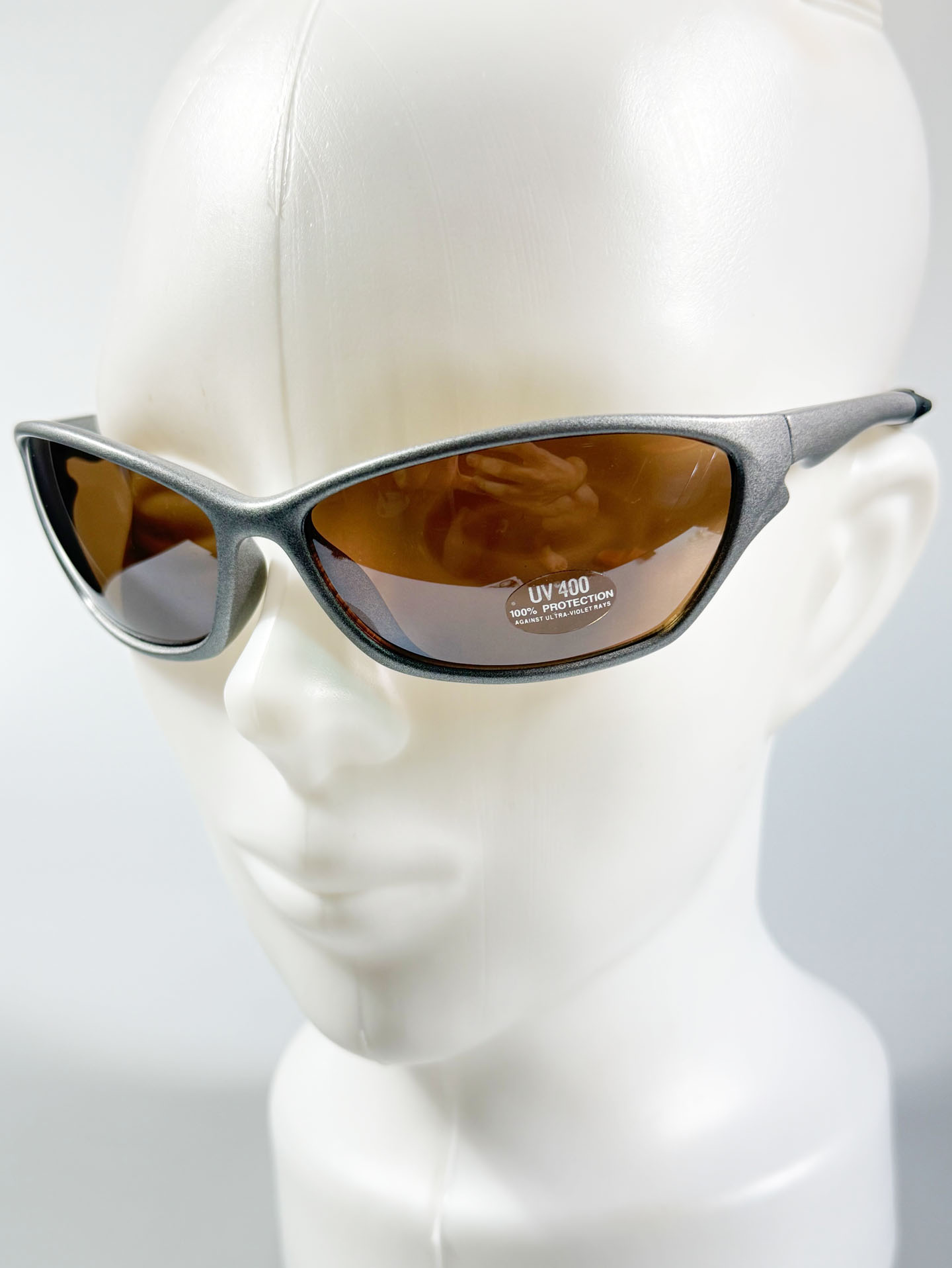 IXRON Silver Wraparound Sport Frame Tint Sunglasses