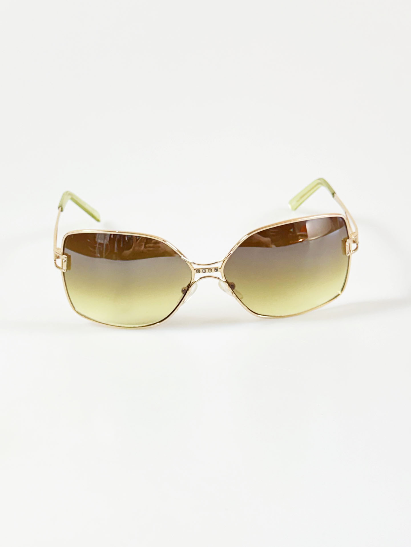 SORVINO Gold Oversized Butterfly Metal Frame Gradient Tint Sunglasses