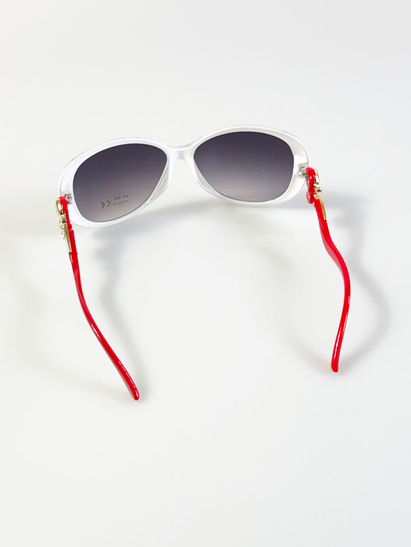 White Oversized Butterfly Floral Temple Detail Sunglasses
