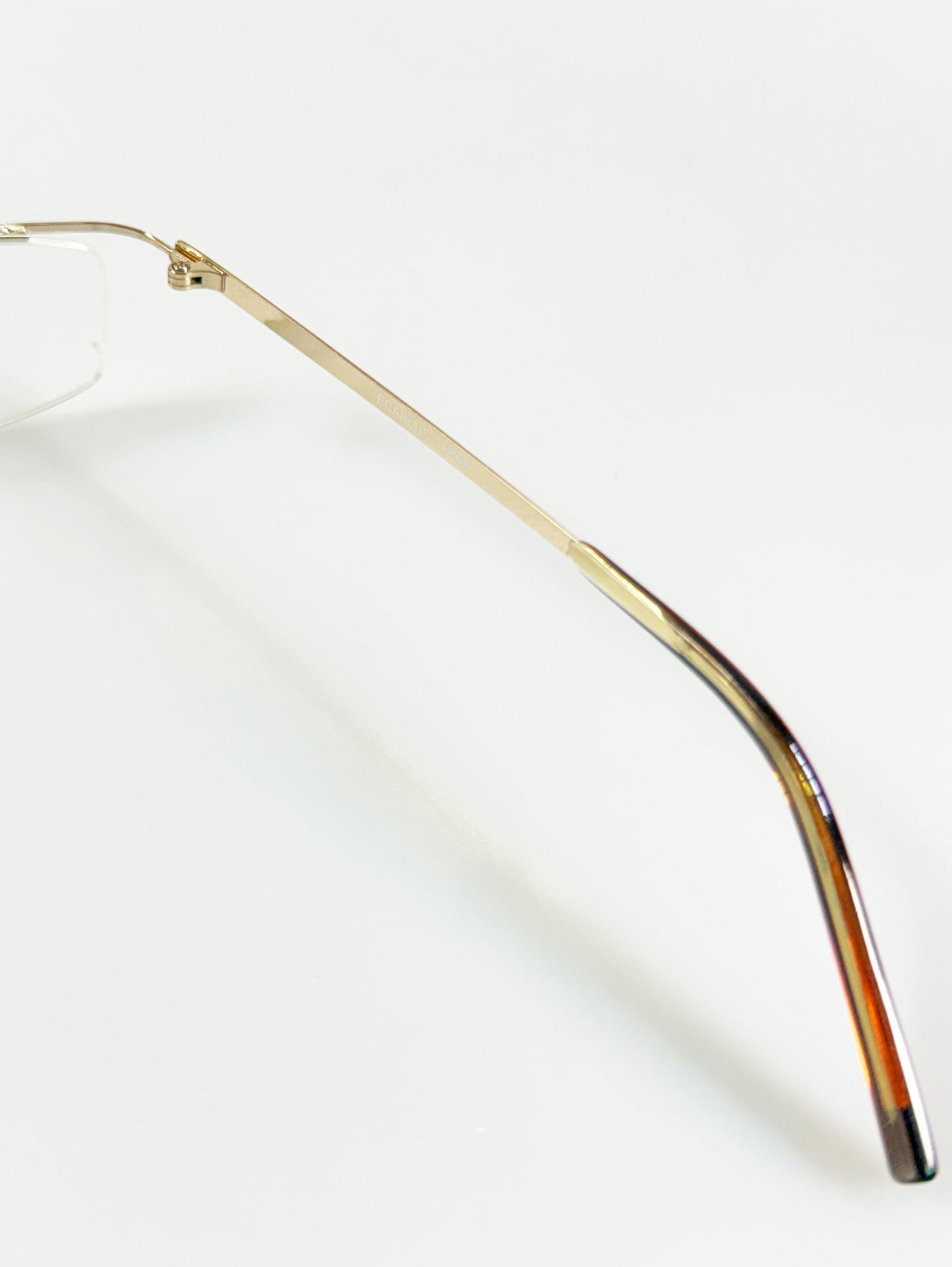 ECARLUS Gold Half-Rim Square Metal Glasses
