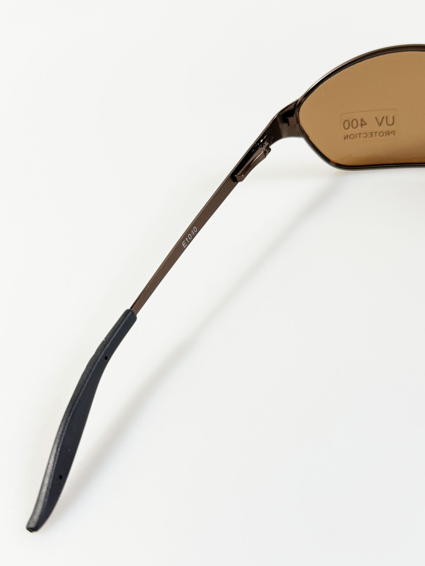 Bronze Wraparound Square Metal Tint Sunglasses