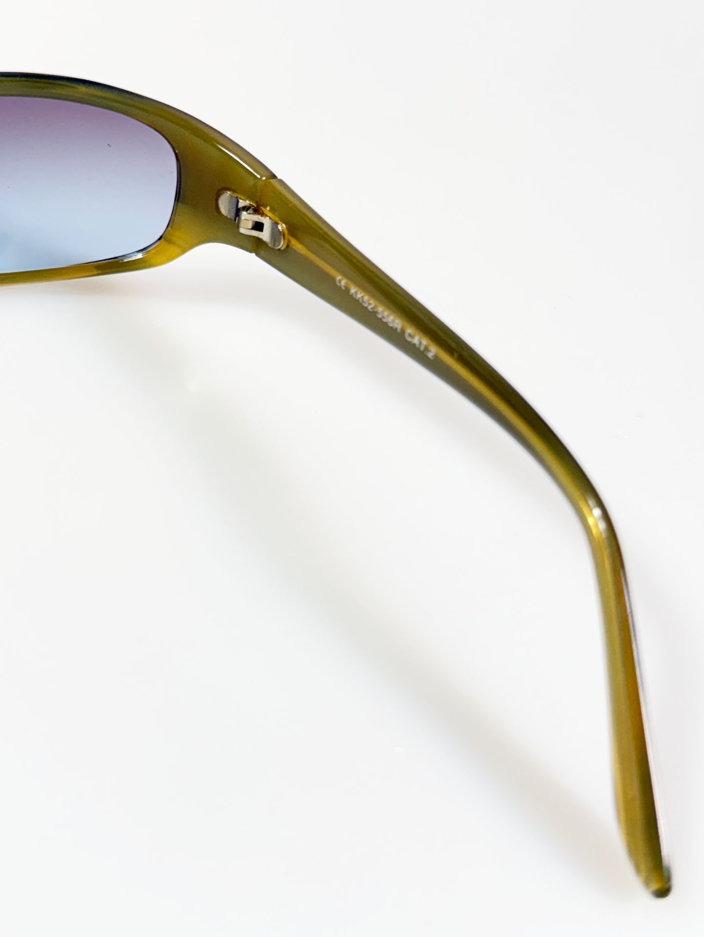 Olive Green Bold Wraparound Square Frame Sunglasses