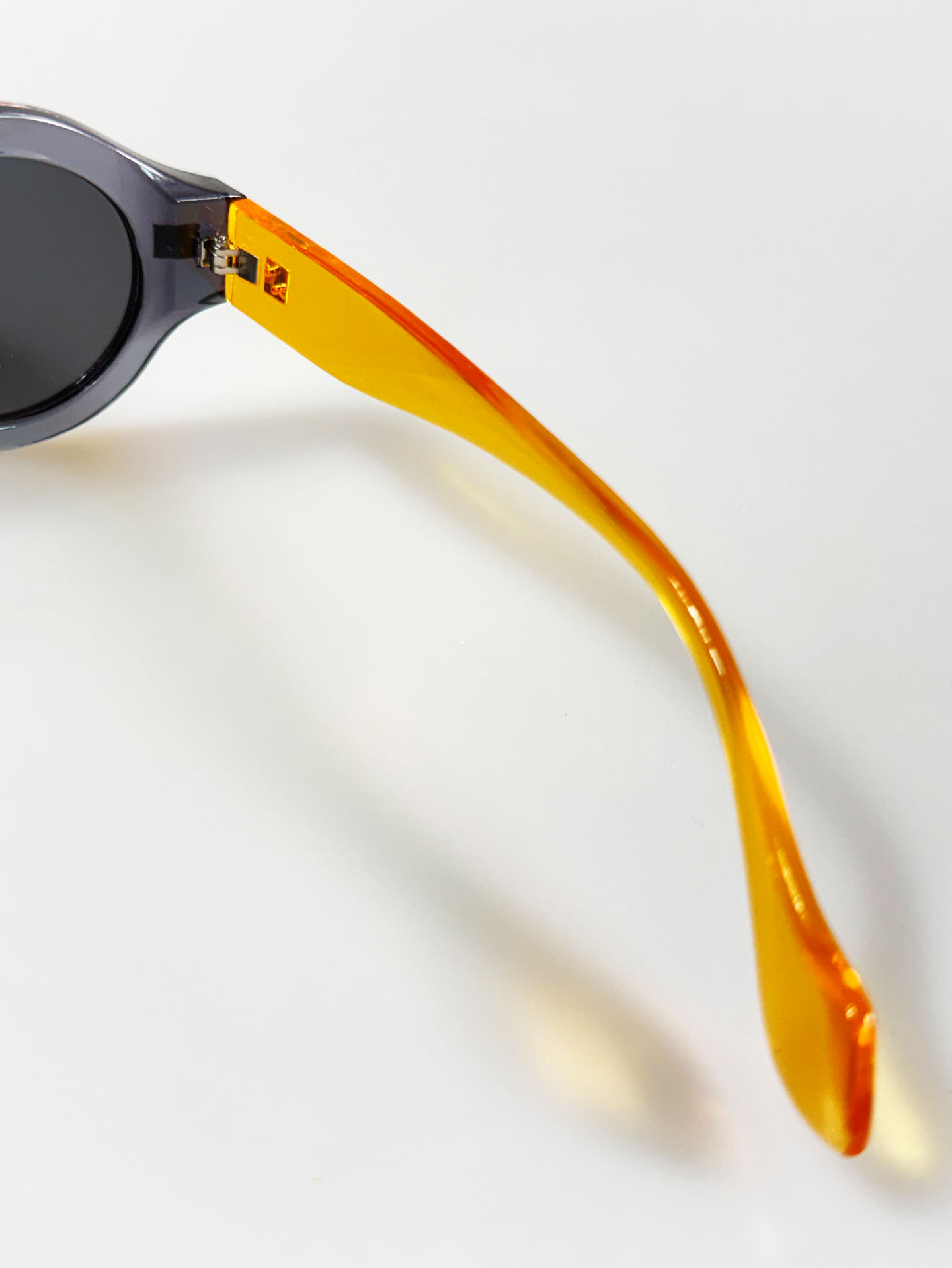 Smoke Gray & Amber Two-Tone Bold Round Sunglasses