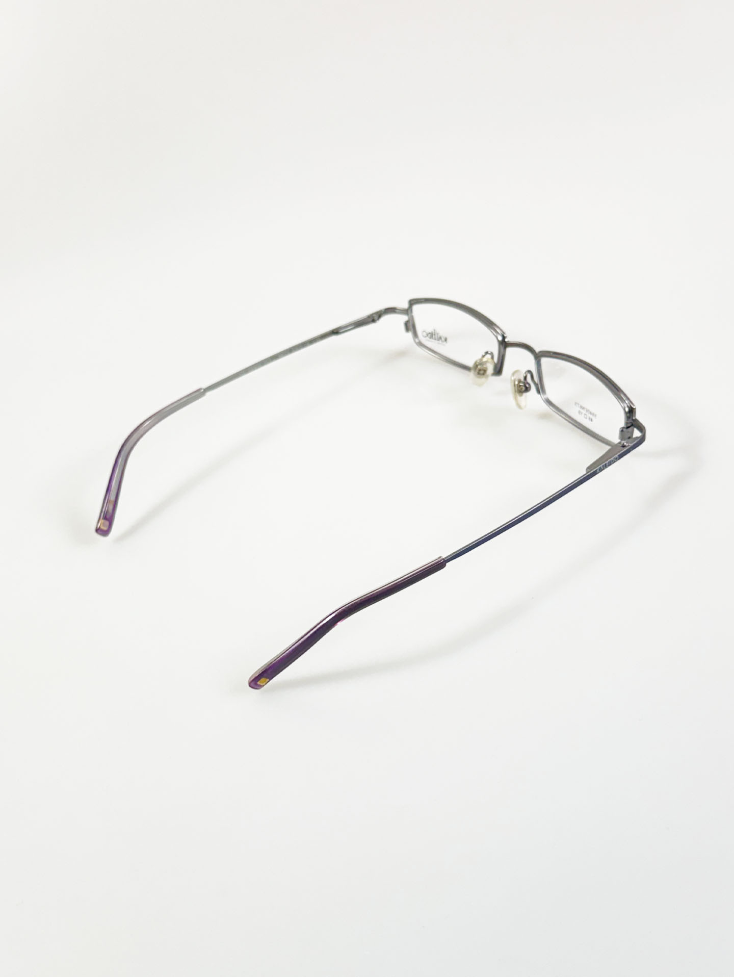KALEIDO Blue & Gunmetal Two-Tone Slim Square Glasses