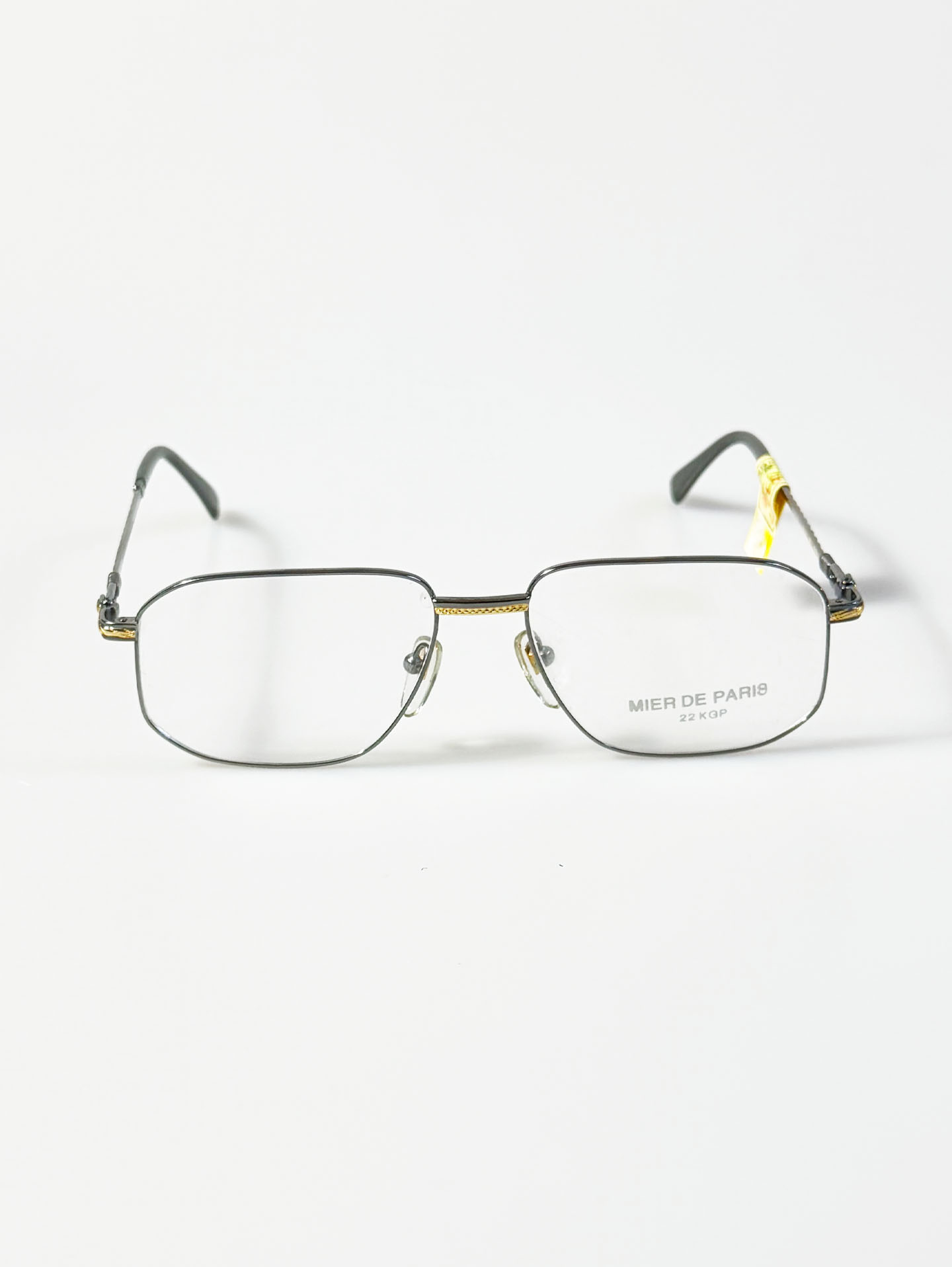 90's MIER DE PARIS Titanium Slim Square Metal Frame Glasses