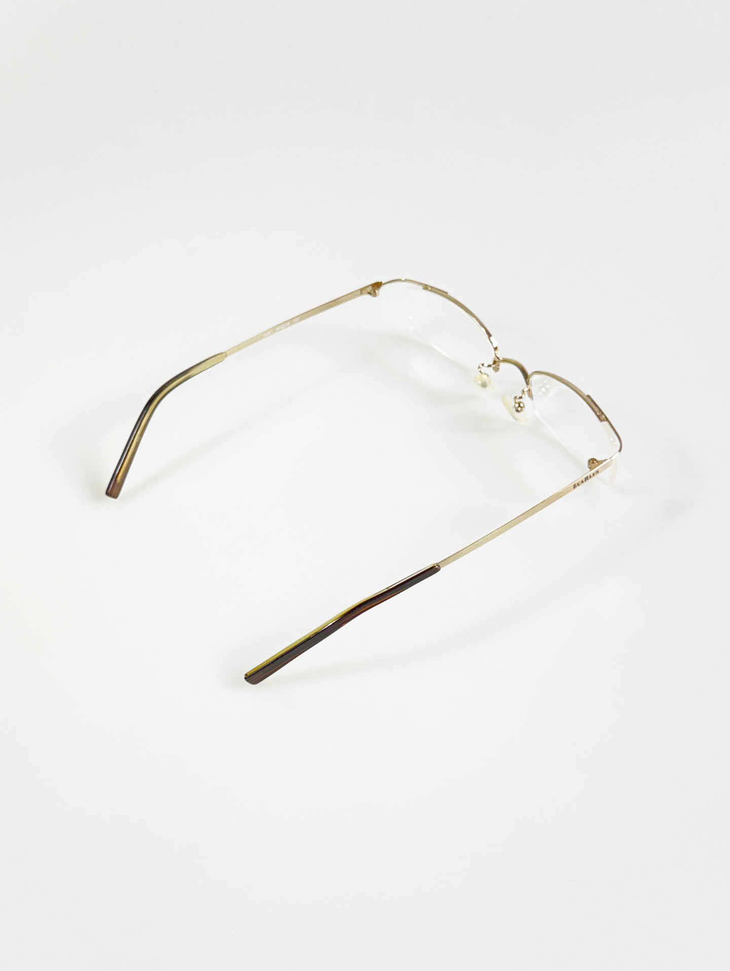 ECARLUS Gold Half-Rim Square Metal Glasses