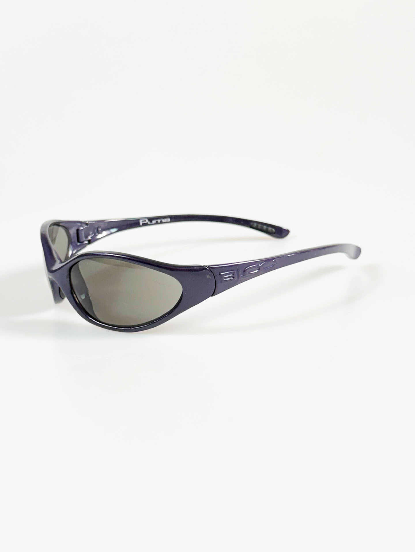 BLOC Purple Wraparound Oval Frame Sunglasses