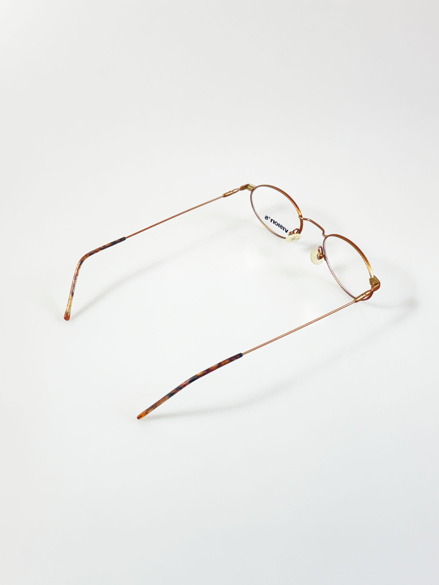 VISION'S Slim Oval Brown Metal Glasses