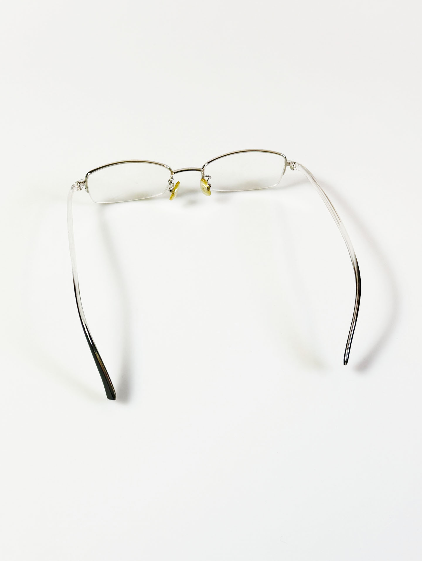 Silver Semi-Rimless Square Metal Glasses