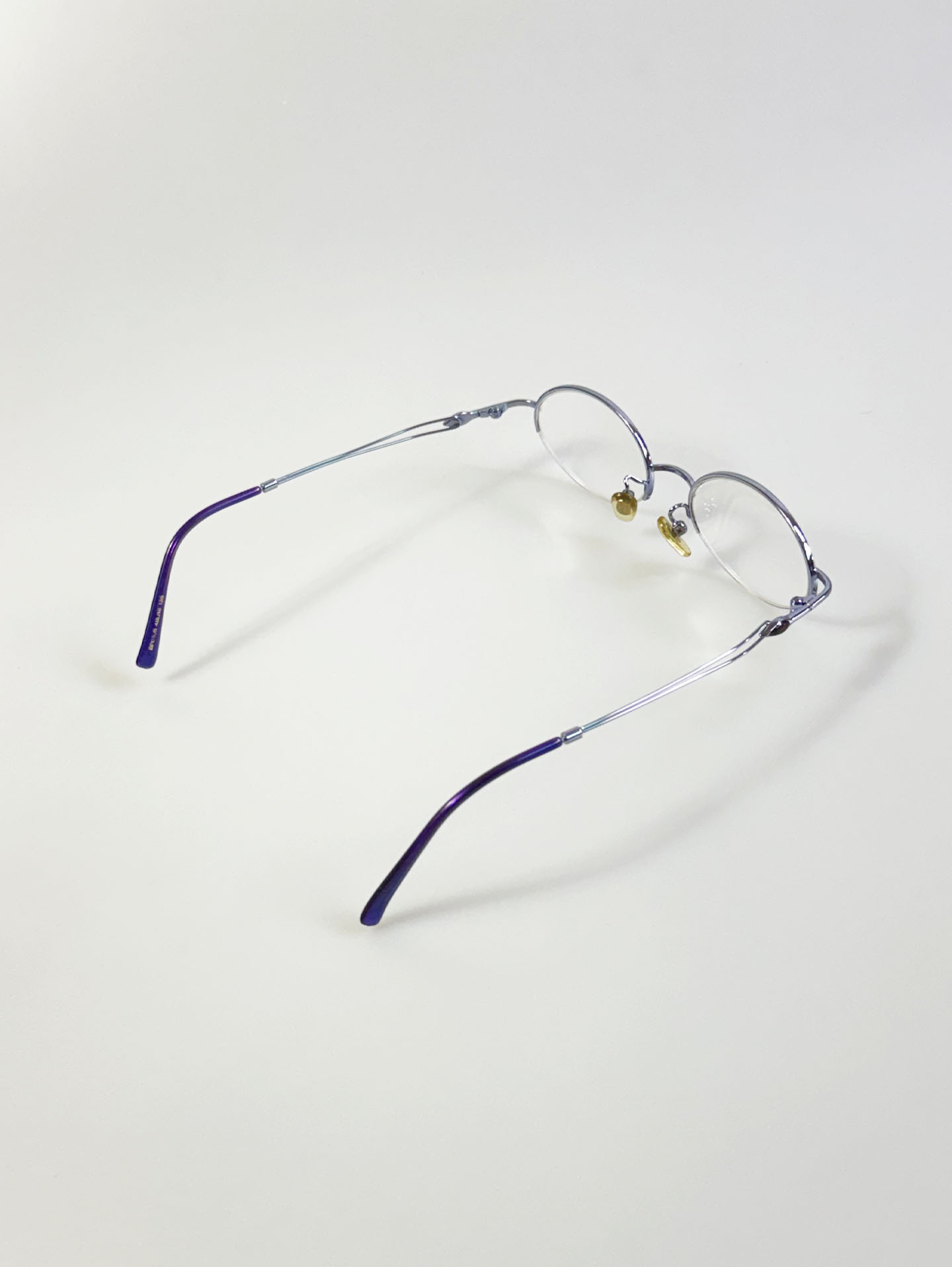 InToo Light Blue Oval Semi-Rimless Metal Frame Glasses