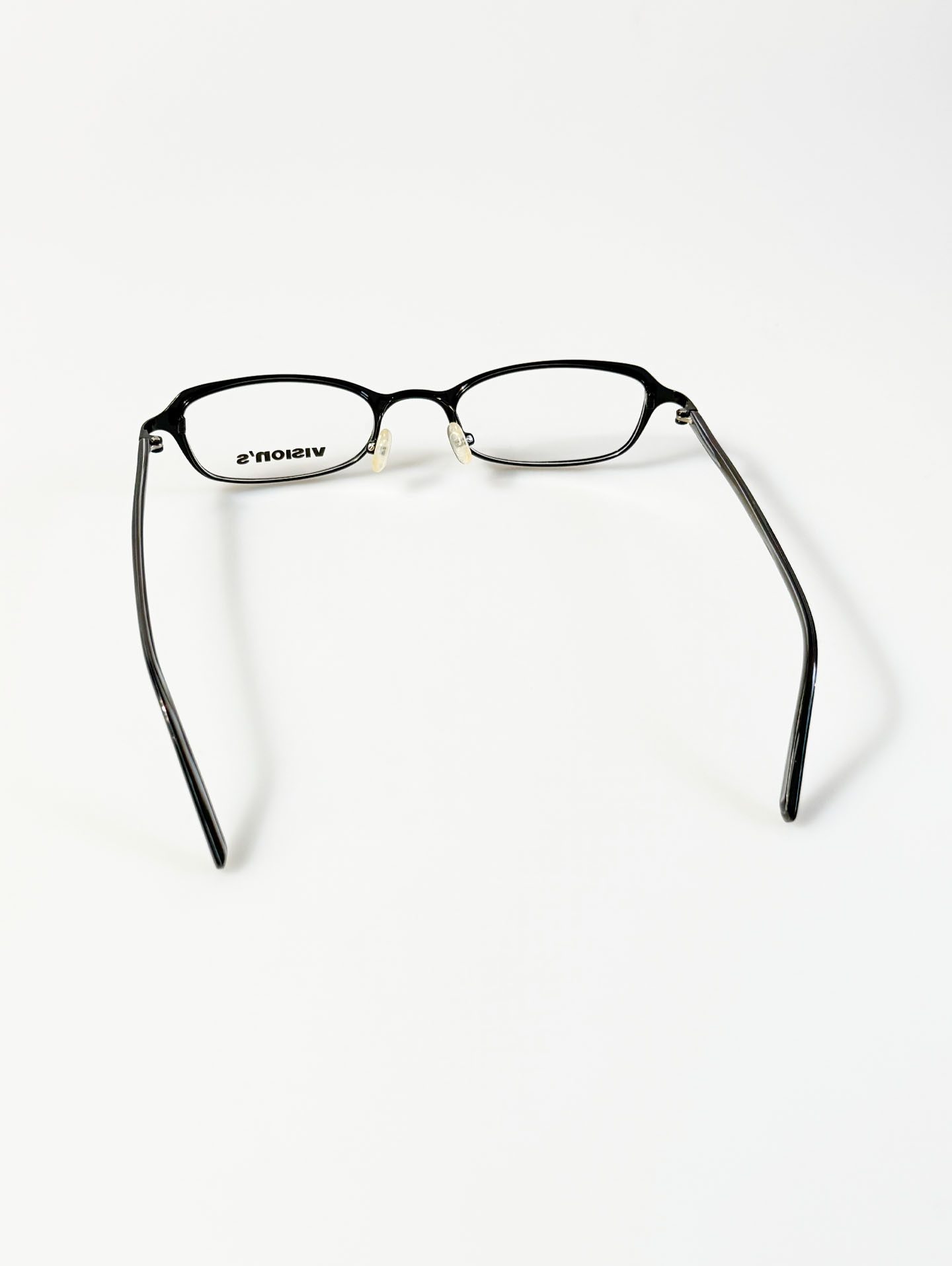 90's VISION'S Black Slim Square Metal Glasses