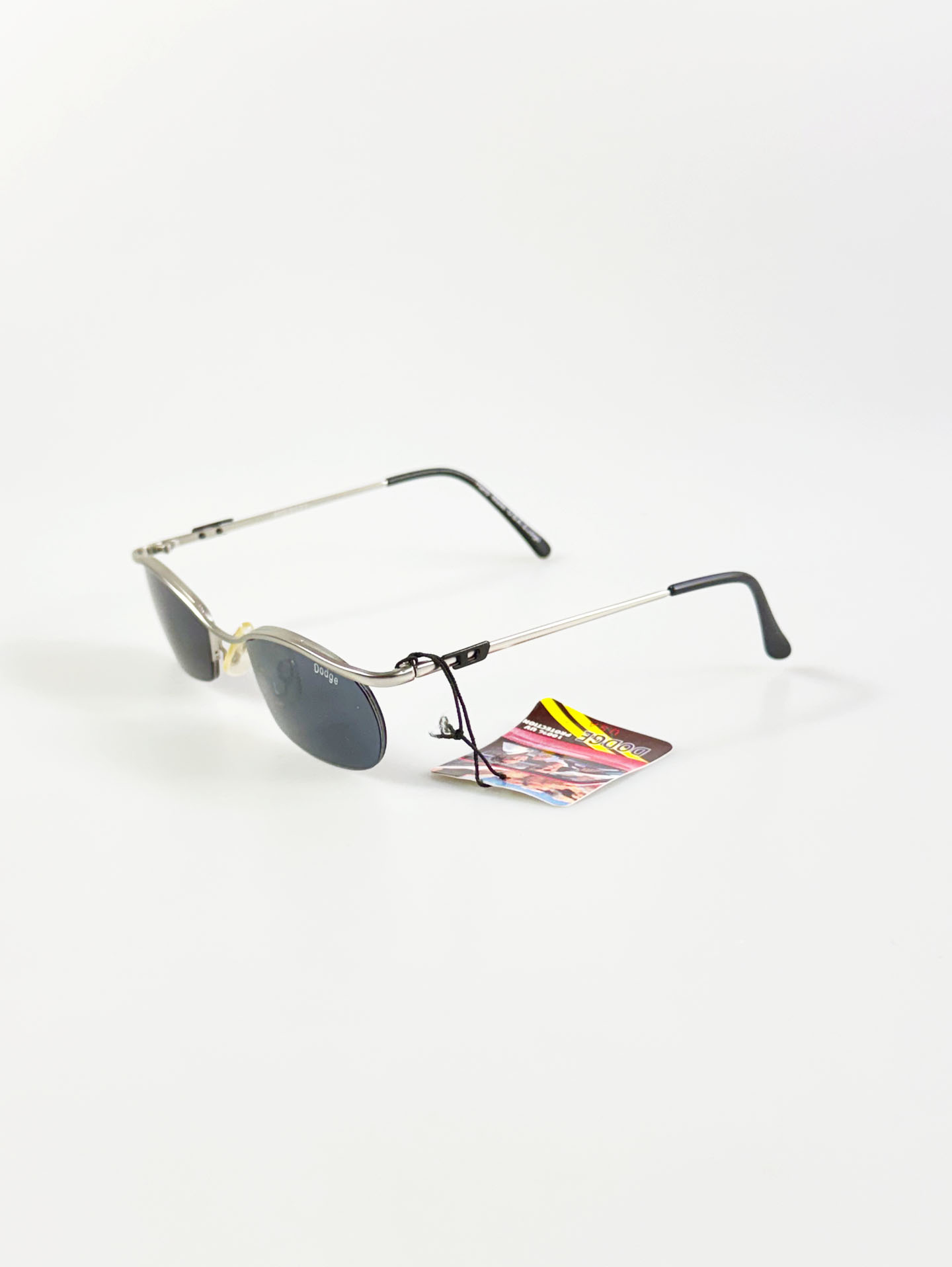 90's DODGE Silver Oval Wire Frame Sunglasses